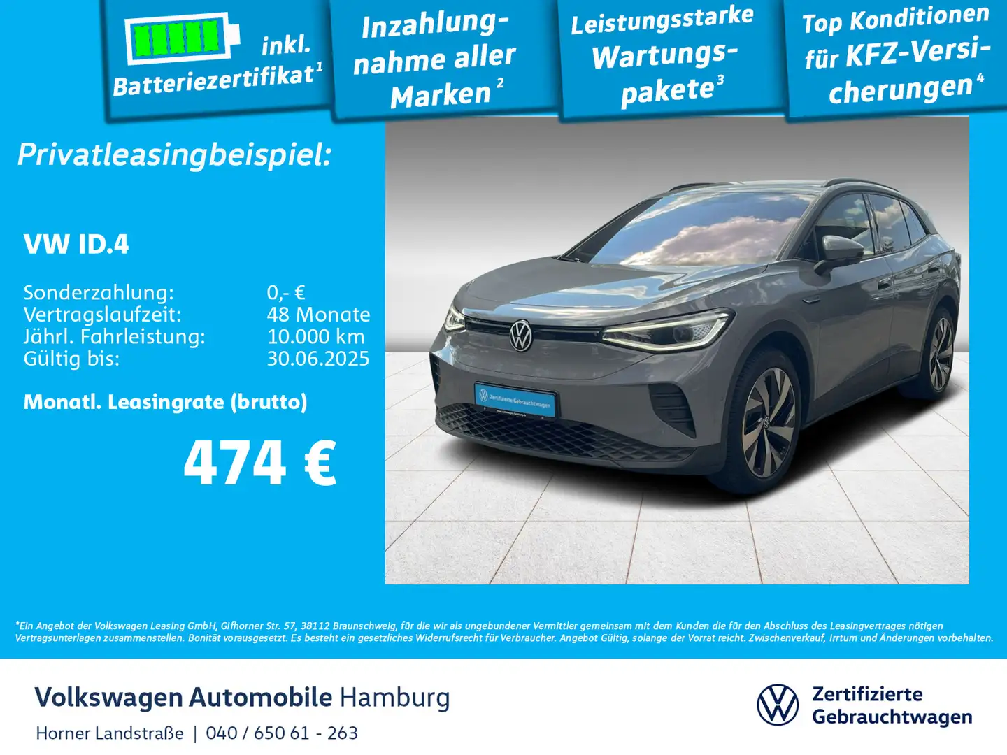 Volkswagen ID.4 Pro Performance AK Navi CarPlay Sitzheizung Grau - 1
