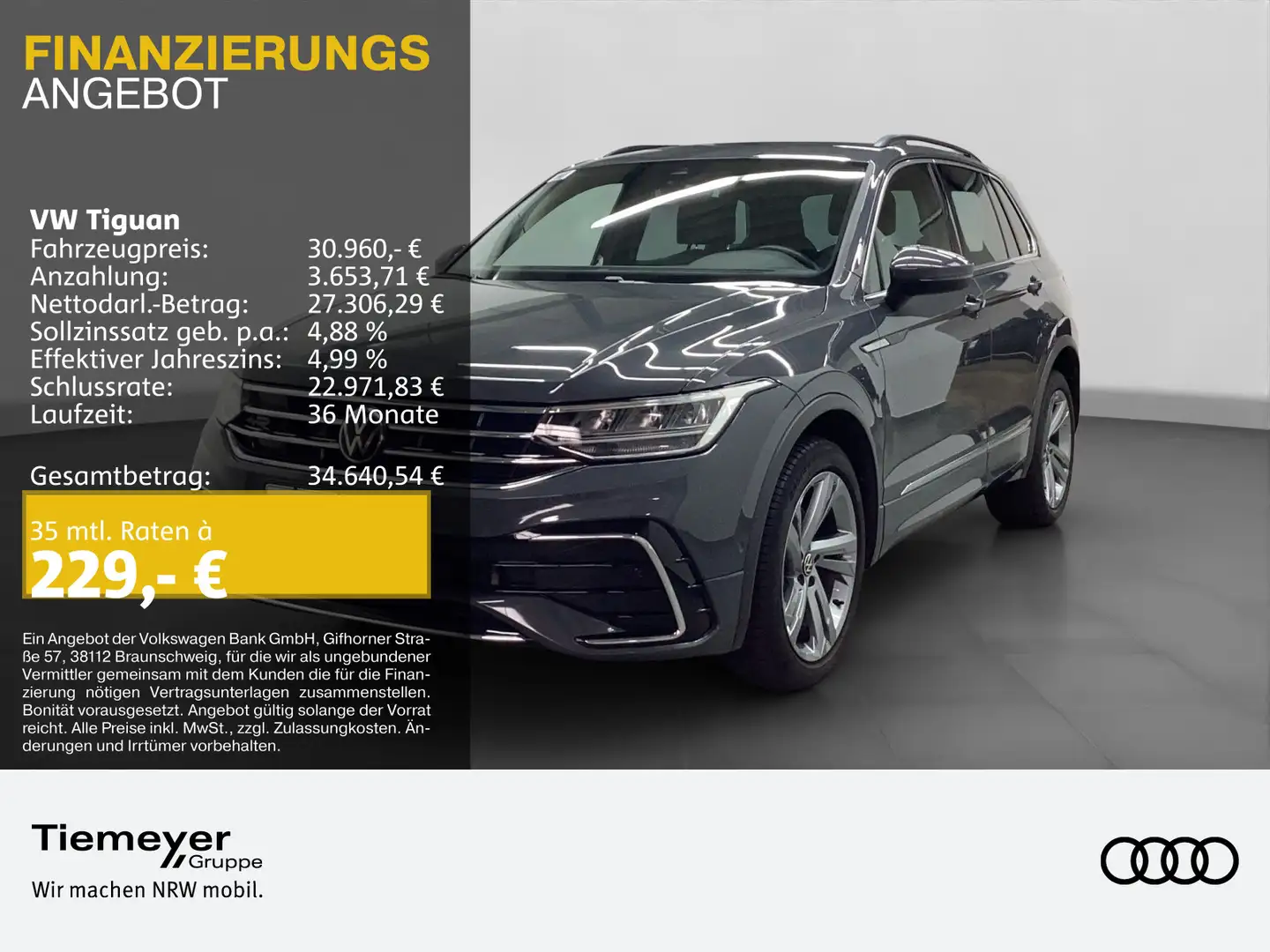 Volkswagen Tiguan 2.0 TSI DSG 4M R-LINE NAVI LED KAMERA Grau - 1