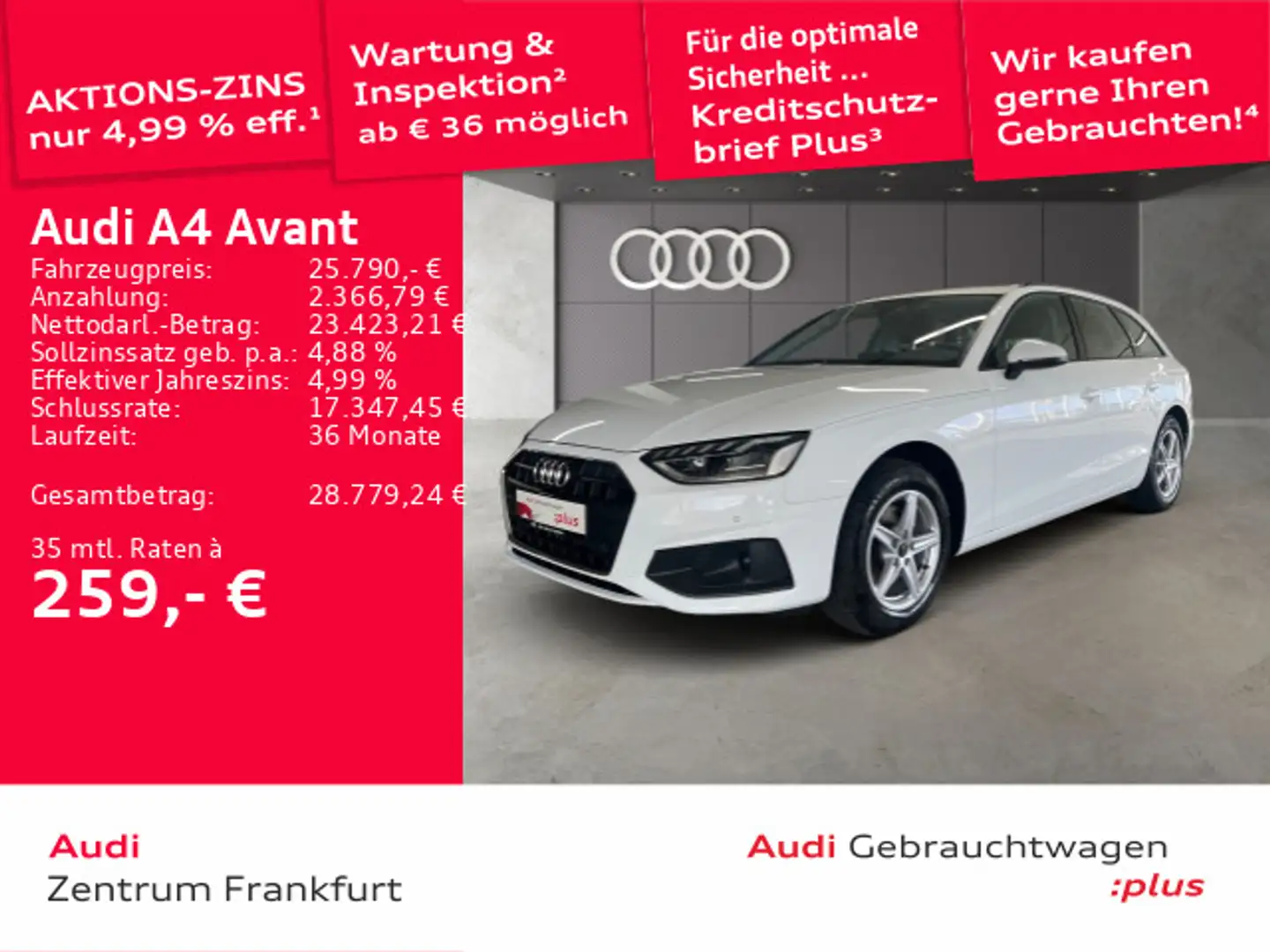Audi A4 30 TDI S tronic LED Navi B&O DAB PDC Weiß - 1
