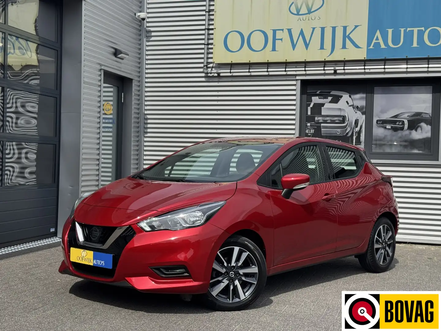 Nissan Micra 1.0 Acenta Airco Navi Camera CarPlay Led Rood - 1