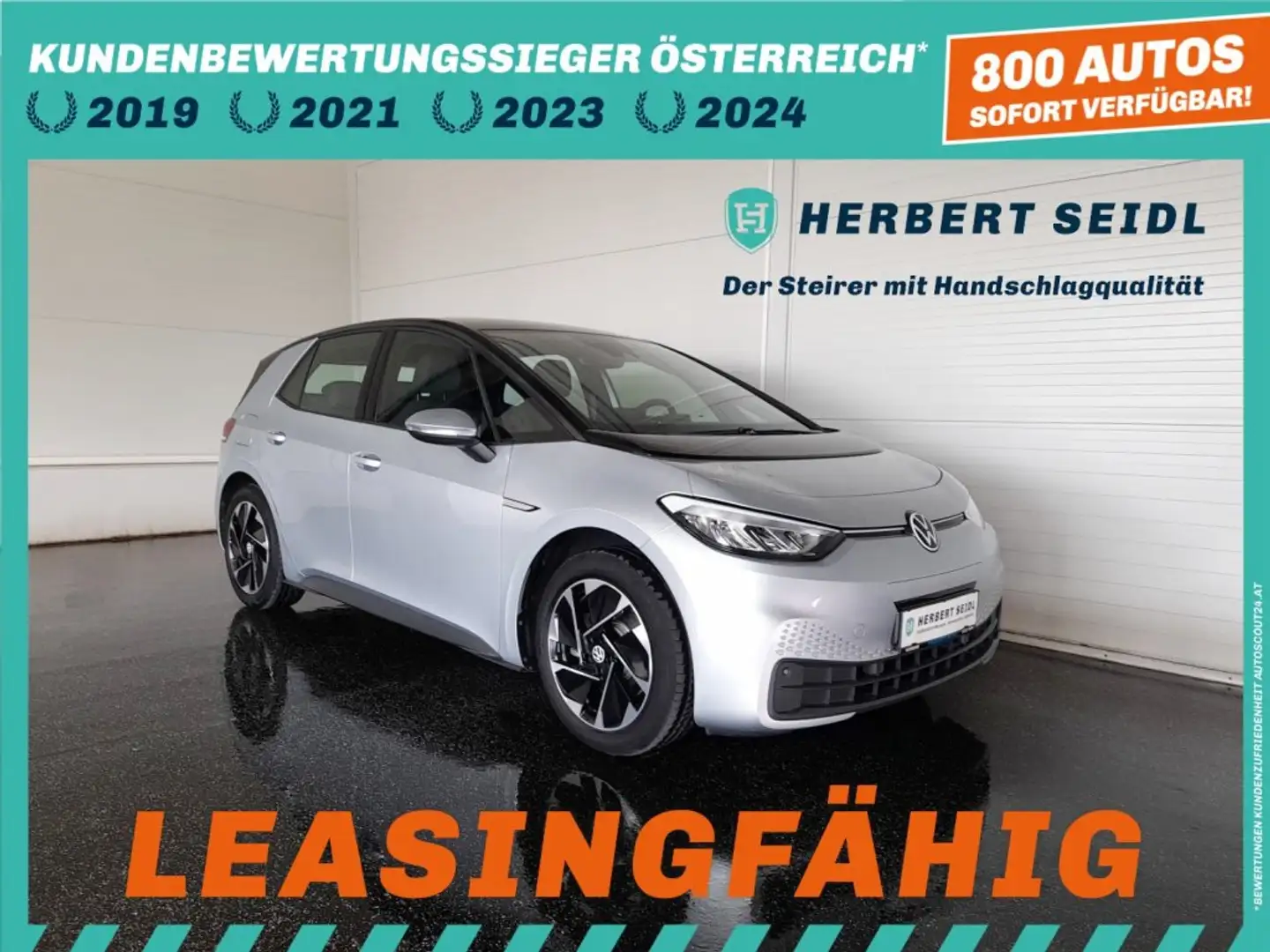 Volkswagen ID.3 PURE PERFORMANCE 45 kWh *18 ZOLL / VOLL-LED / NAVI / CCS-LADEDOSE / PDC VO&HI / VERKEHRSZEICHEN & SPURHALTEASSIST* Silber - 1