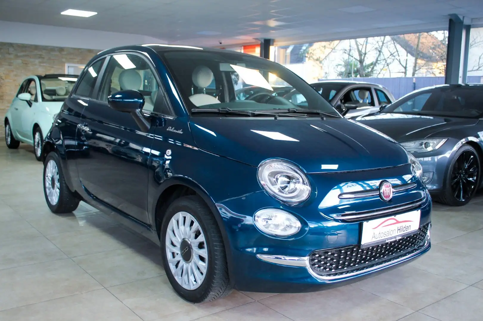 Fiat 500 Dolcevita Pano Alu CarPlay Tempomat 1.Hand Blau - 1