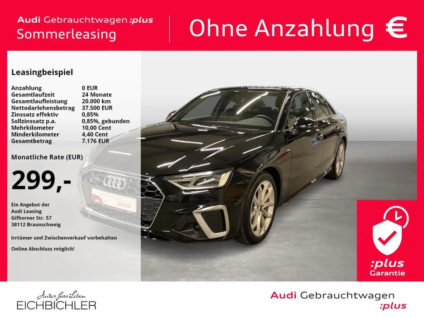Audi A4 Limousine 45 TFSI quattro S tronic S line LM Schwarz - 1