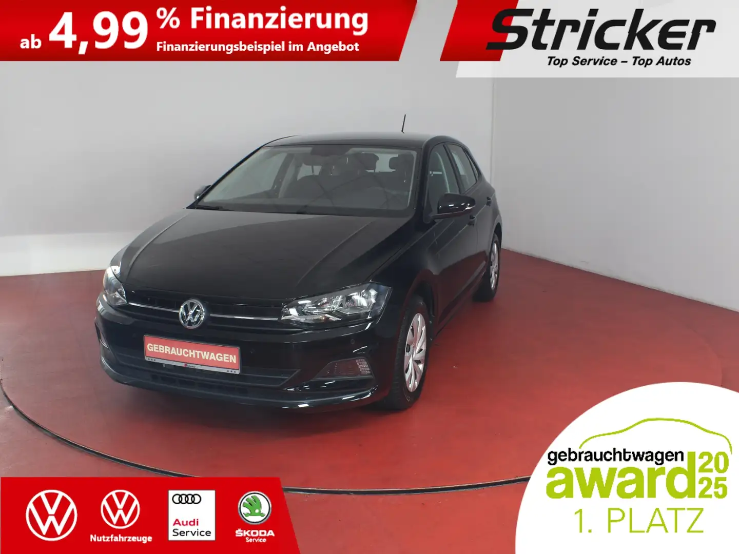 Volkswagen Polo Comfortline 1.0 TSI 154,-ohne Anzahlung Navi Einp Schwarz - 1