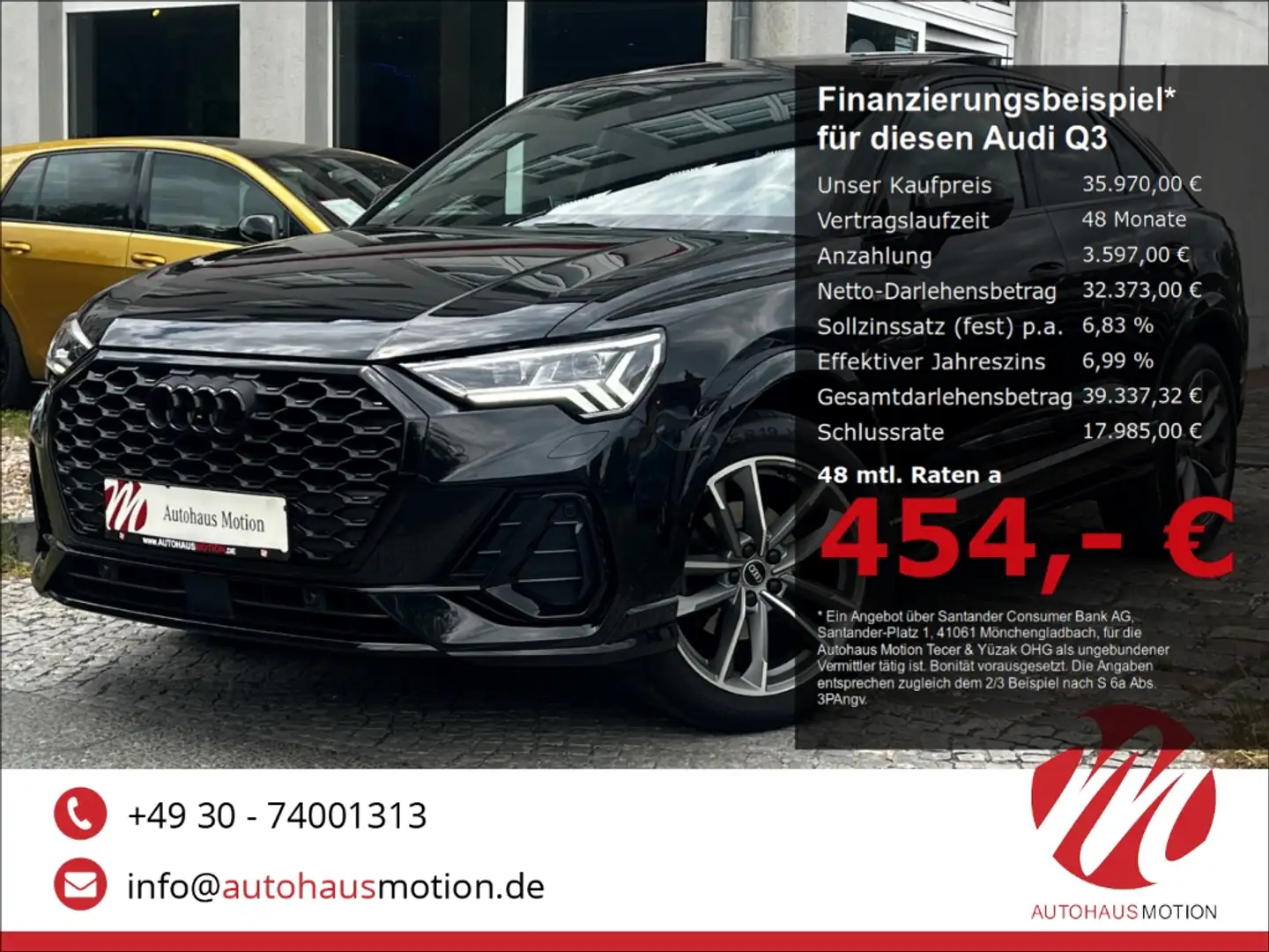 Audi Q3 Sportback 35 TDI 3x S-line MATRIX PANO 19'LM B&O Schwarz - 1