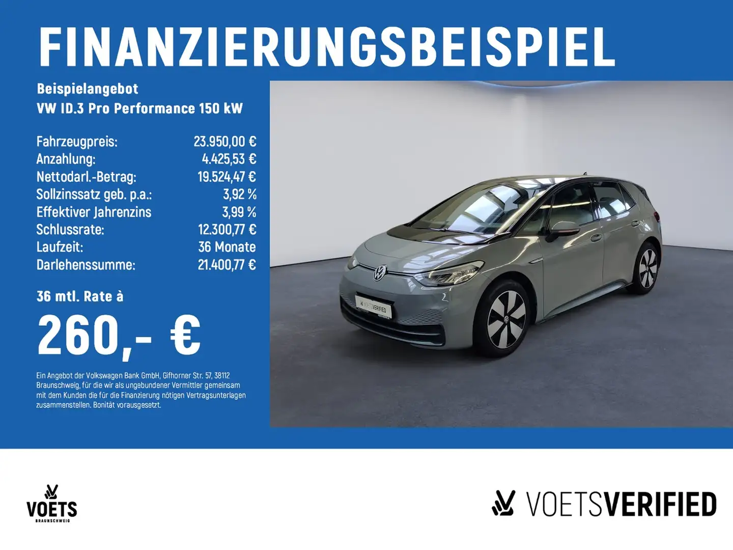 Volkswagen ID.3 Pro Performance 150 kW LED+AppConnect+KLIMA Grau - 2