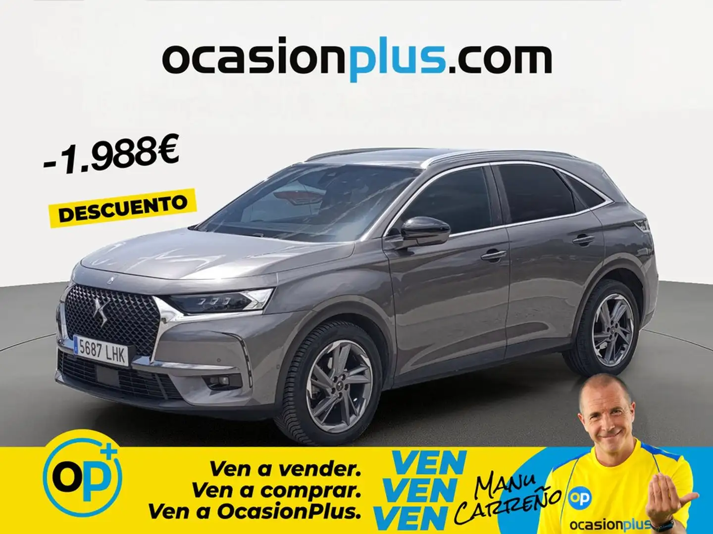 DS Automobiles DS 7 Crossback 2.0BlueHDi So Chic Aut. Gris - 1