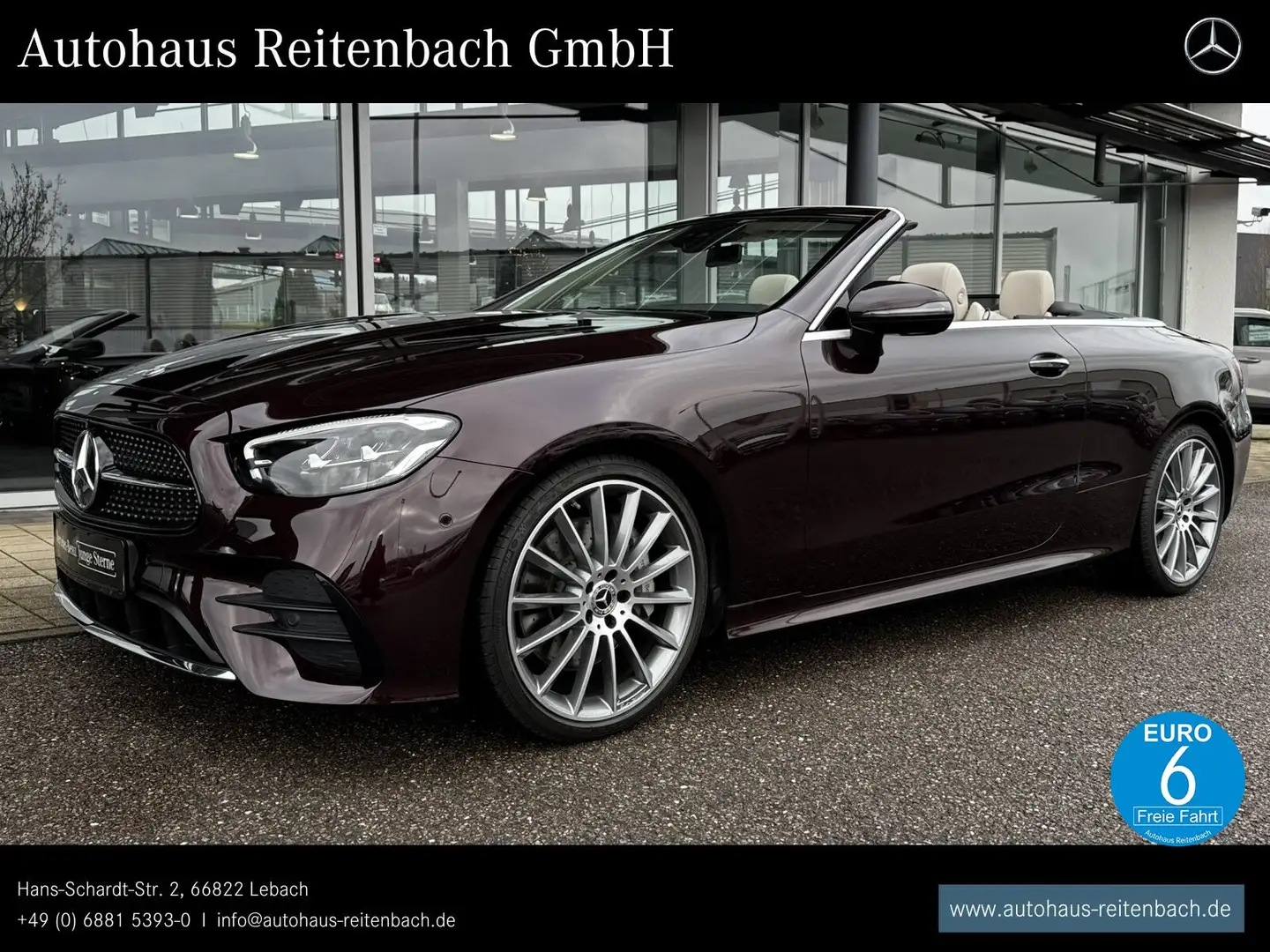 Mercedes-Benz E 300 E 300 CABRIO AMG+BURMEST 360°+LEDER+MEMO+LED+20" Rot - 1