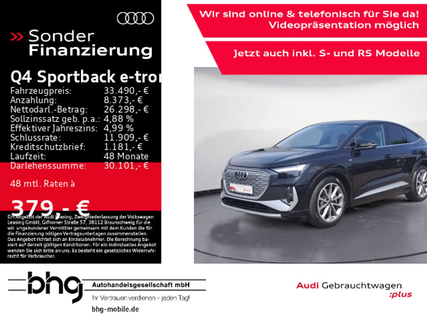 Audi Q4 e-tron Q4 Sportback 50 e-tron quattro Sline q PanoDach Noir - 1