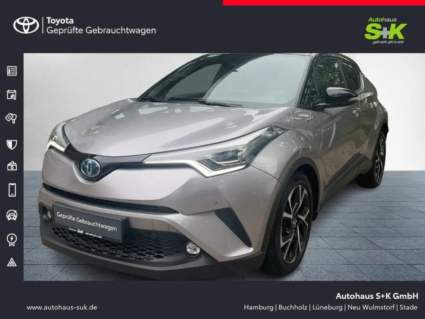 Toyota C-HR Hybrid: 1,8-l,122 PS GJR+R-Kamera+Club+SHZ+ Grau - 1