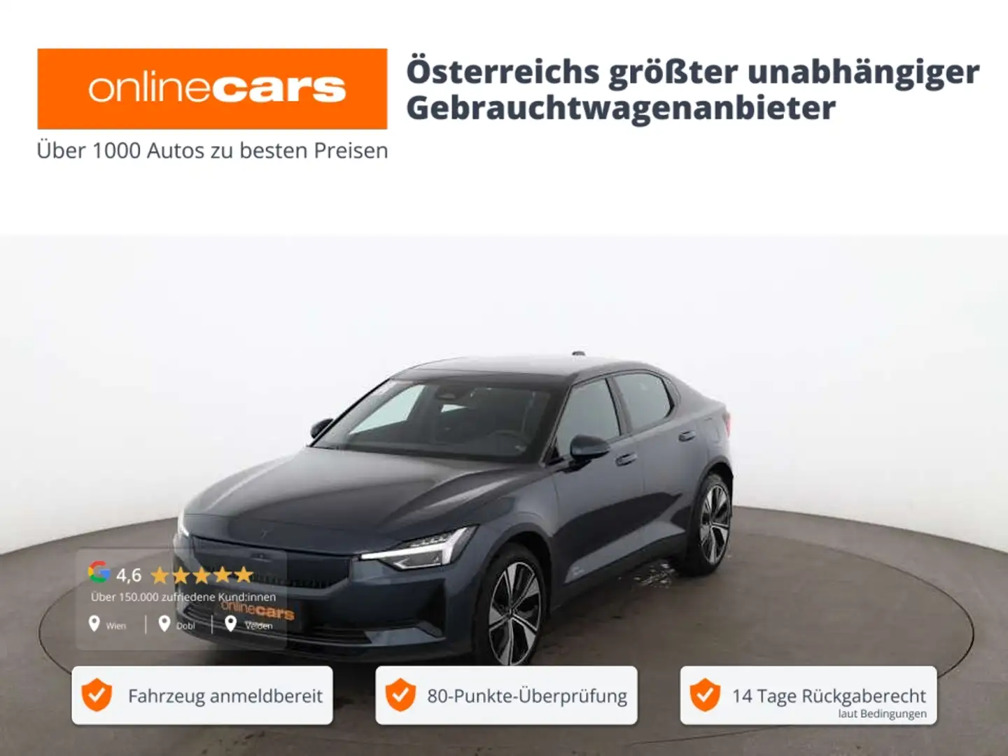 Polestar 2 Elektro Long Range Dual 8kWh Aut LED SKY NAVI Blau - 1