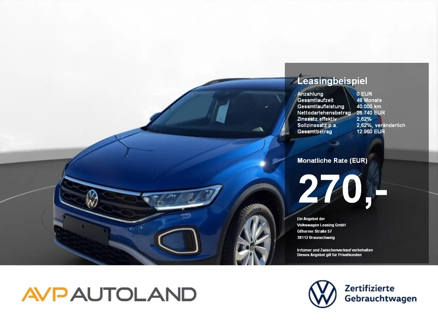 Volkswagen T-Roc 1.5 TSI DSG Life | NAVI | LED | SITZH. | Blau - 1