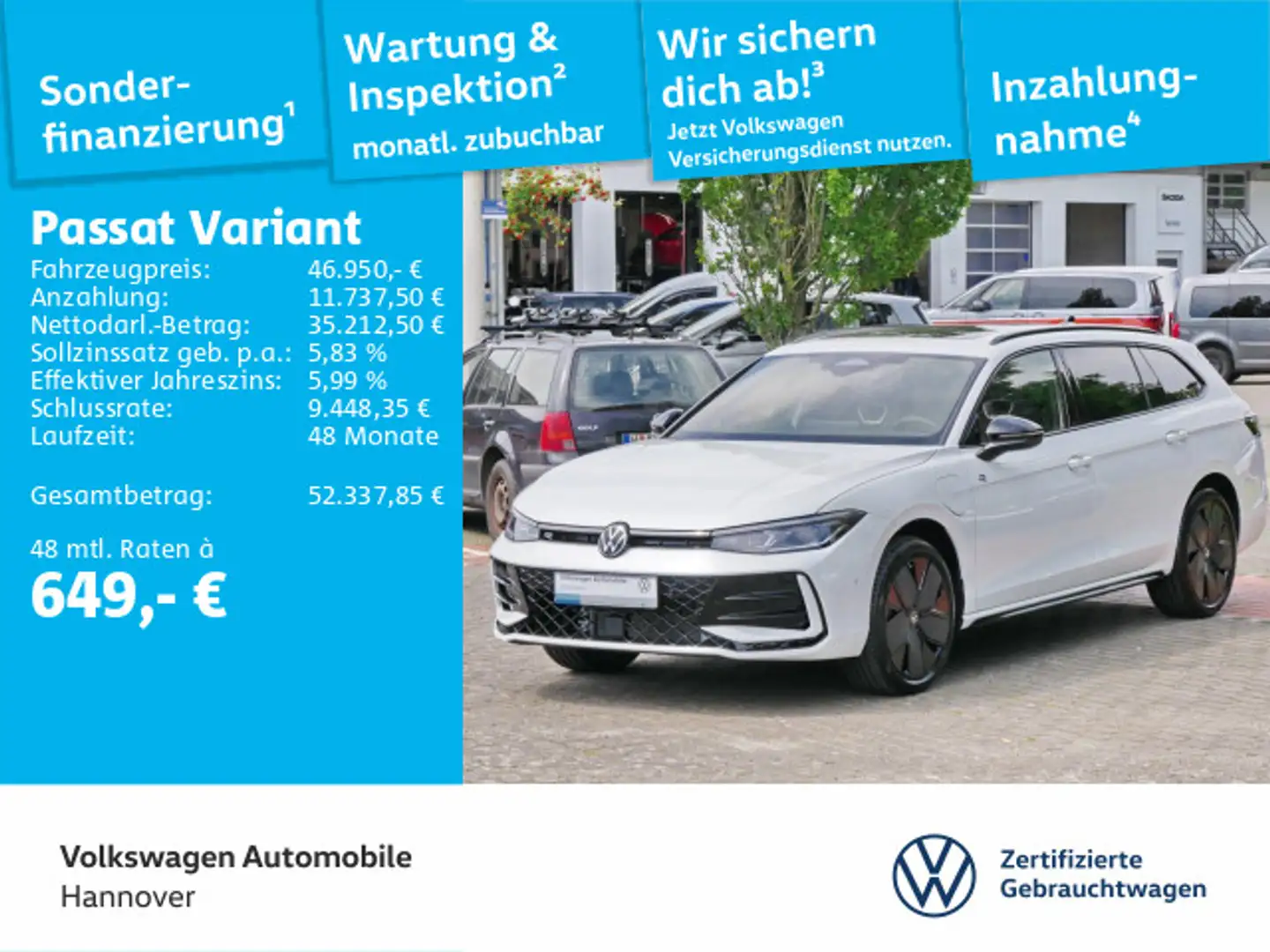 Volkswagen Passat Variant 1.5 TSI DSG eHybrid R-Line AHK IQ Weiß - 1
