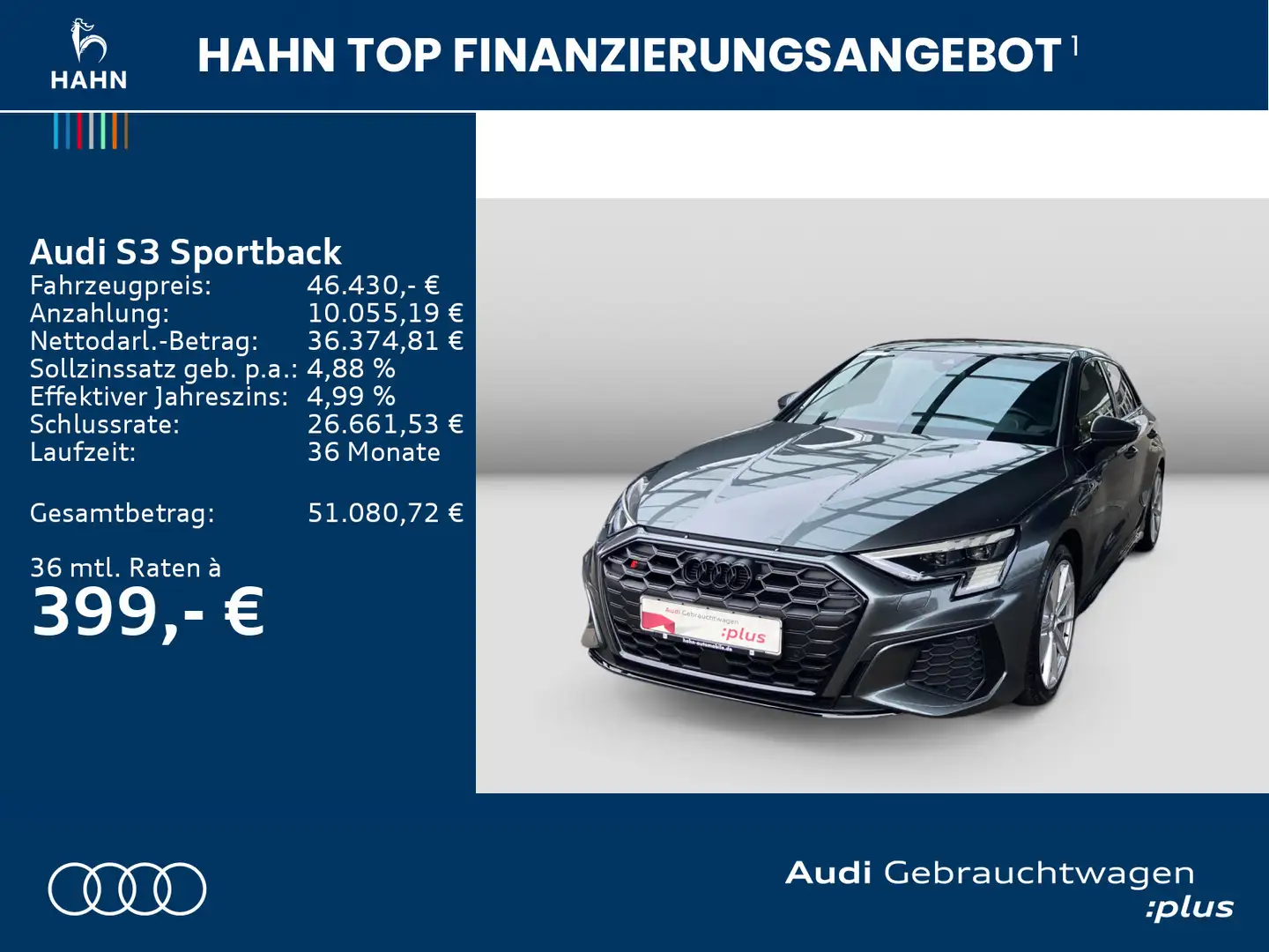 Audi S3 2.0TFSI qua S-tronic B&O Matrix CAM Серый - 2