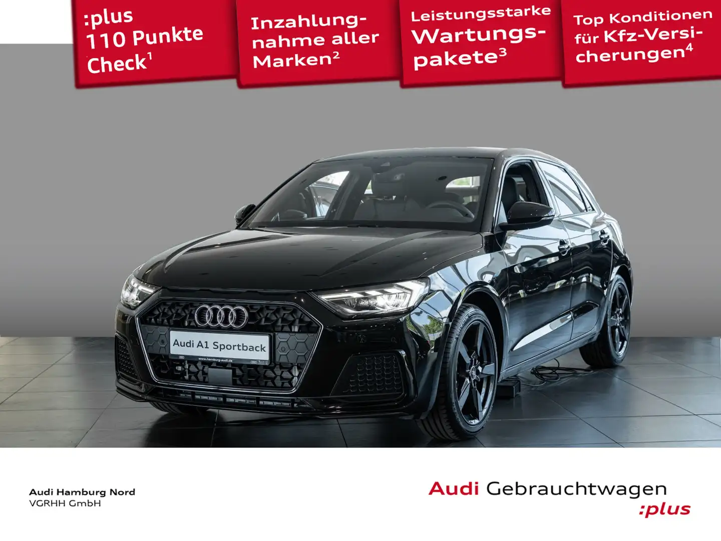 Audi A1 30 TFSI advanced S tronic LED Sitzh Zwart - 1