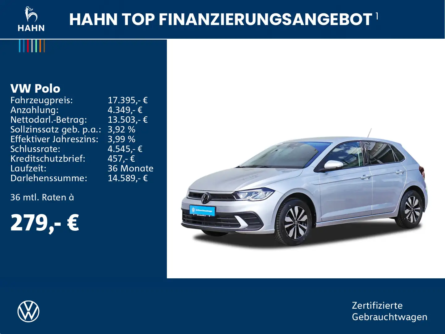 Volkswagen Polo 1.0TSI Move Navi App-Connect Sitzh Einparkh Silber - 2