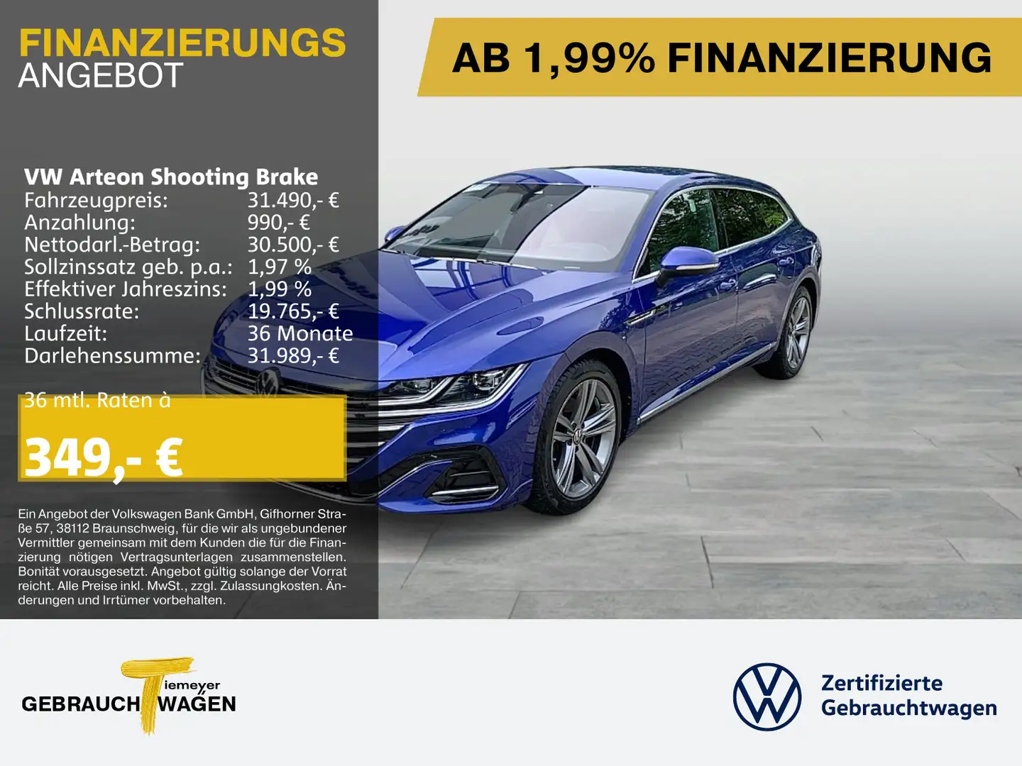 Volkswagen Arteon 2.0 TDI DSG 4M R-LINE IQ.L Blau - 1