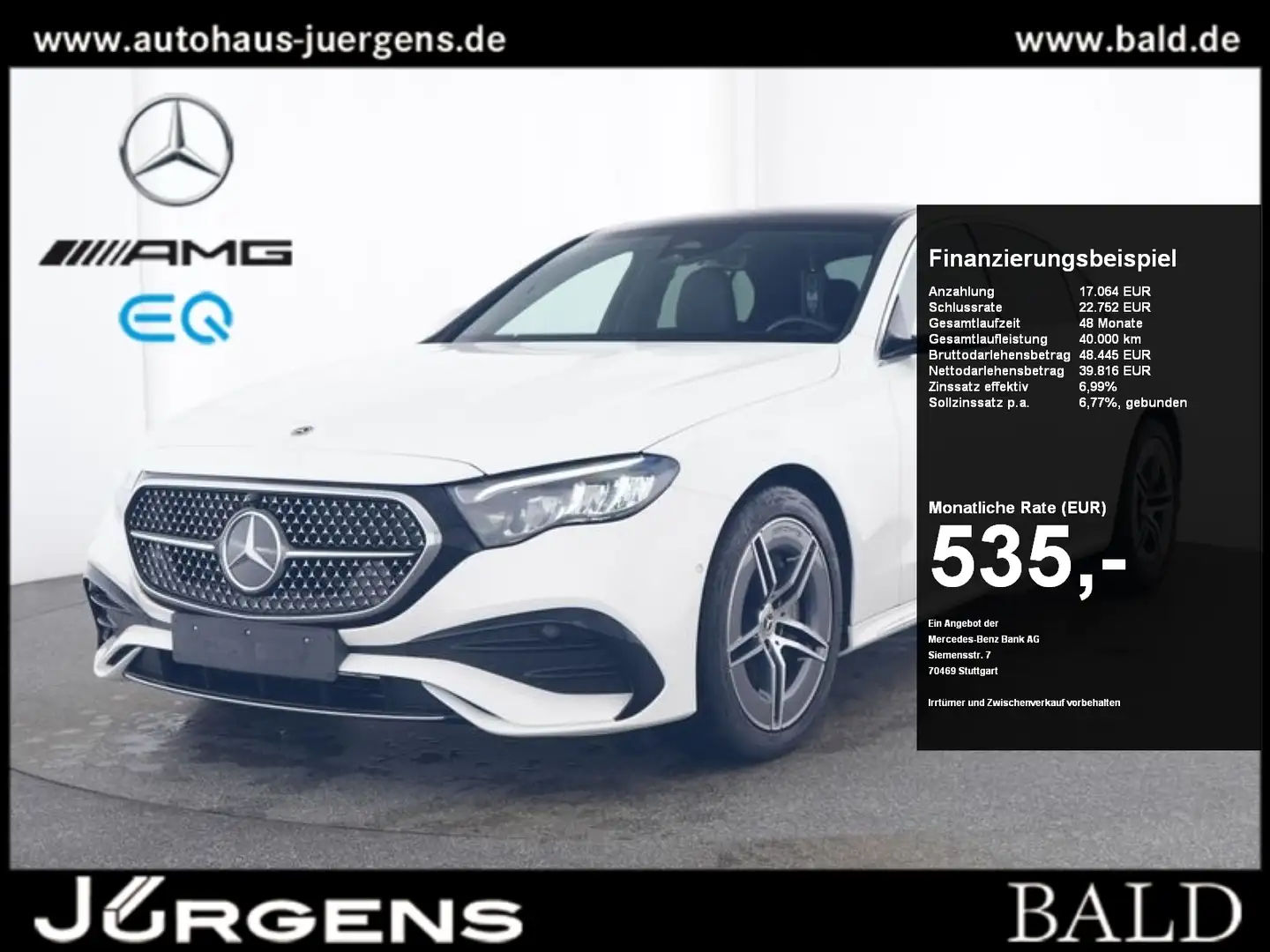 Mercedes-Benz E 200 AMG-Advanced/LED/Pano/Cam/Totw/CarPlay/19" Weiß - 1