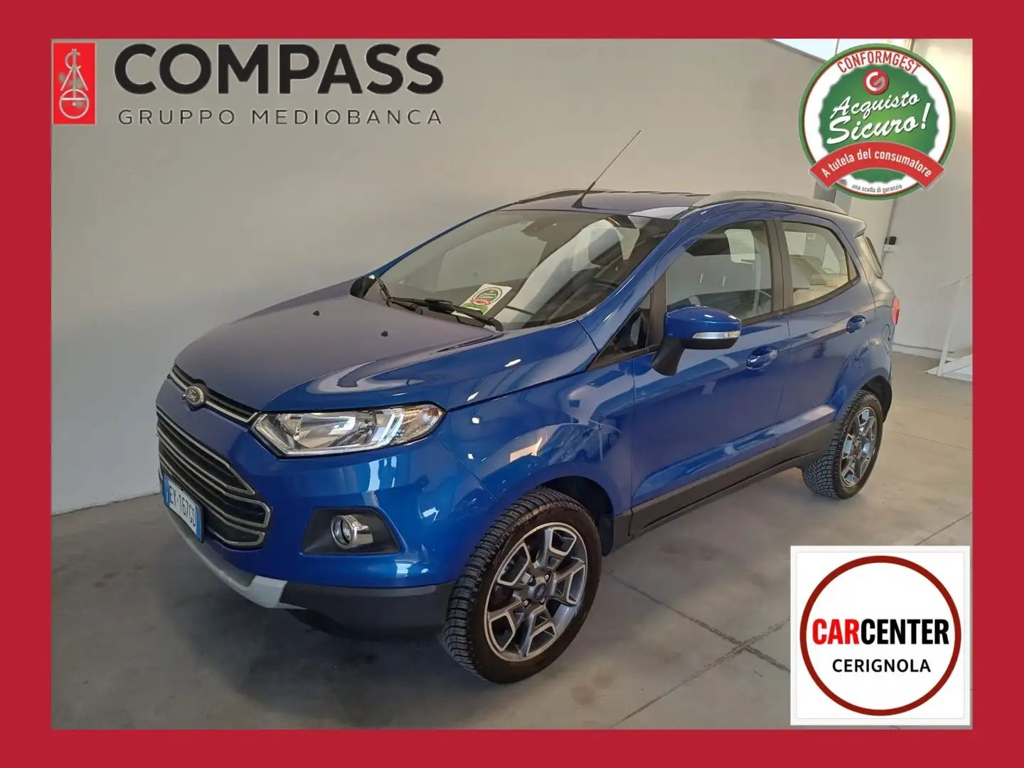 Ford EcoSport 1.5 TDCi 90 CV Titanium Blauw - 1