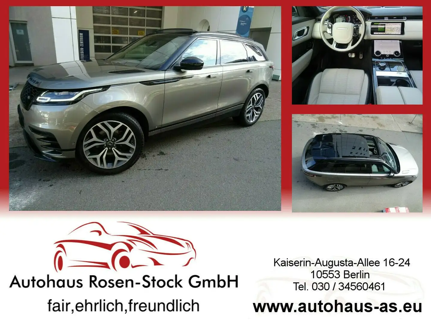 Land Rover Range Rover Velar 3,0 d R-Dynamic HSE AWD,Leder,Panorama,21 Zoll LM Argent - 1
