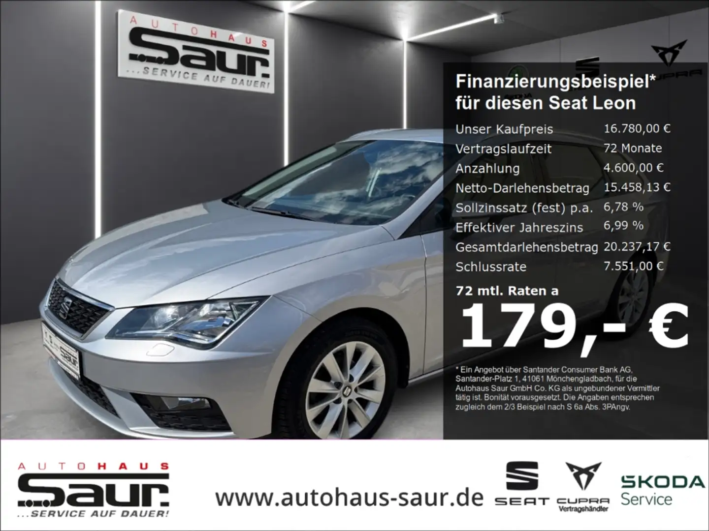 SEAT Leon ST Style 1.0 TSI KLIMA NAVI FULL-LINK SHZ WINTERPA Silber - 1