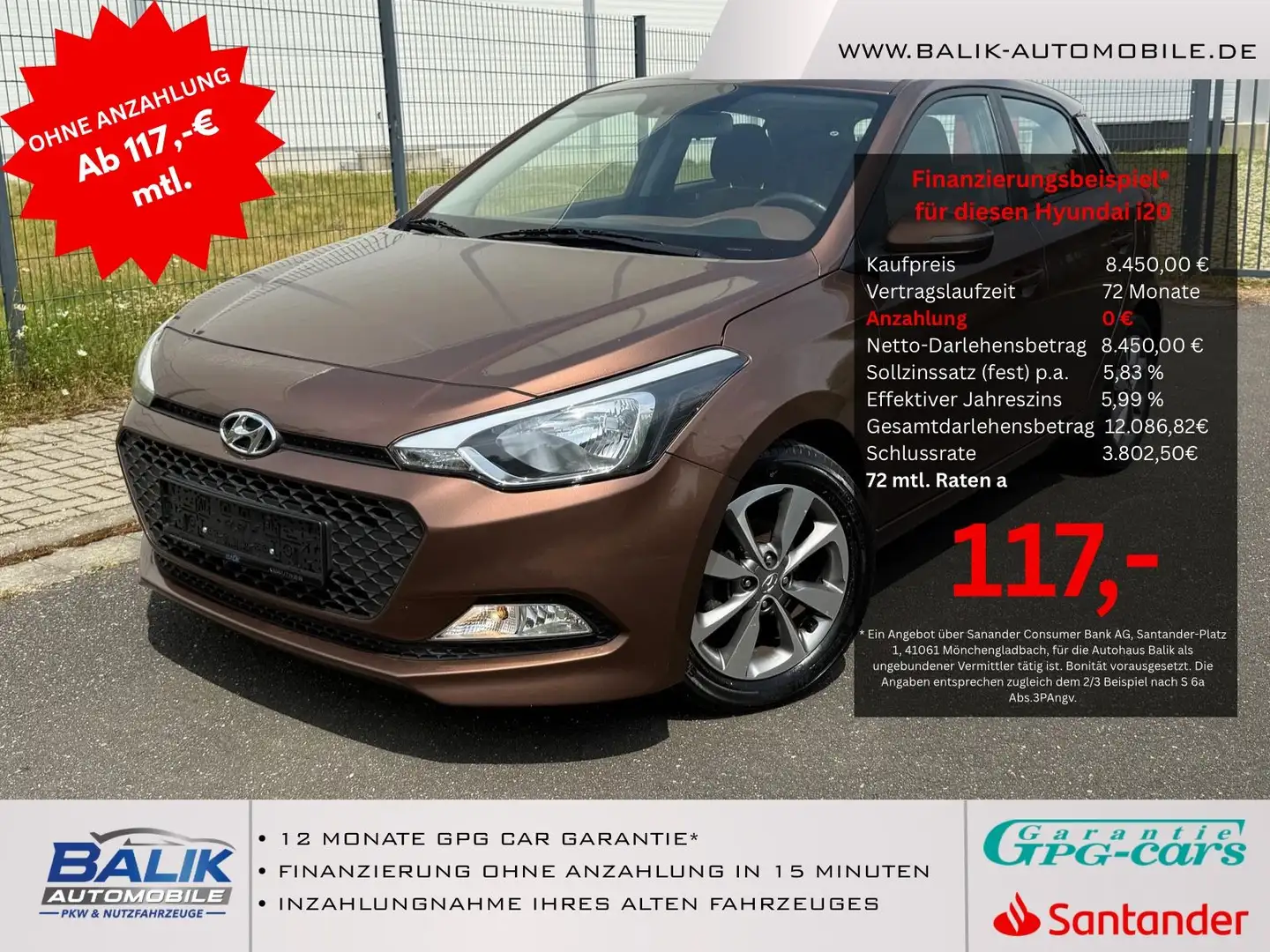 Hyundai i20 blue YES!*SITZ + LENKRADHEIZUNG*EINPARKHILFE Brun - 1