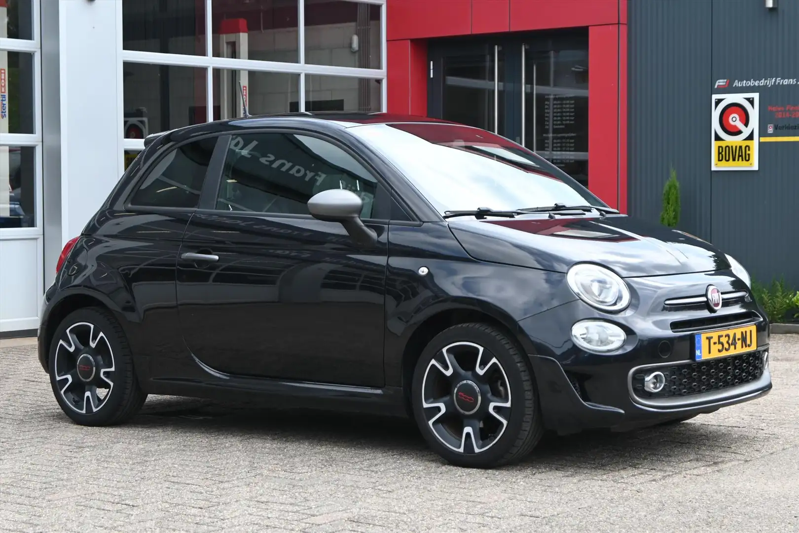 Fiat 500 S 1.2 69pk | Navi | Half-Leder | DAB+ | Cruise Con Zwart - 1