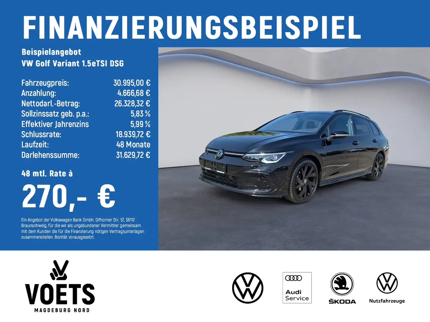 Volkswagen Golf Variant 1.5eTSI DSG R-Line LED+HUD+ACC+DAB Negro - 2