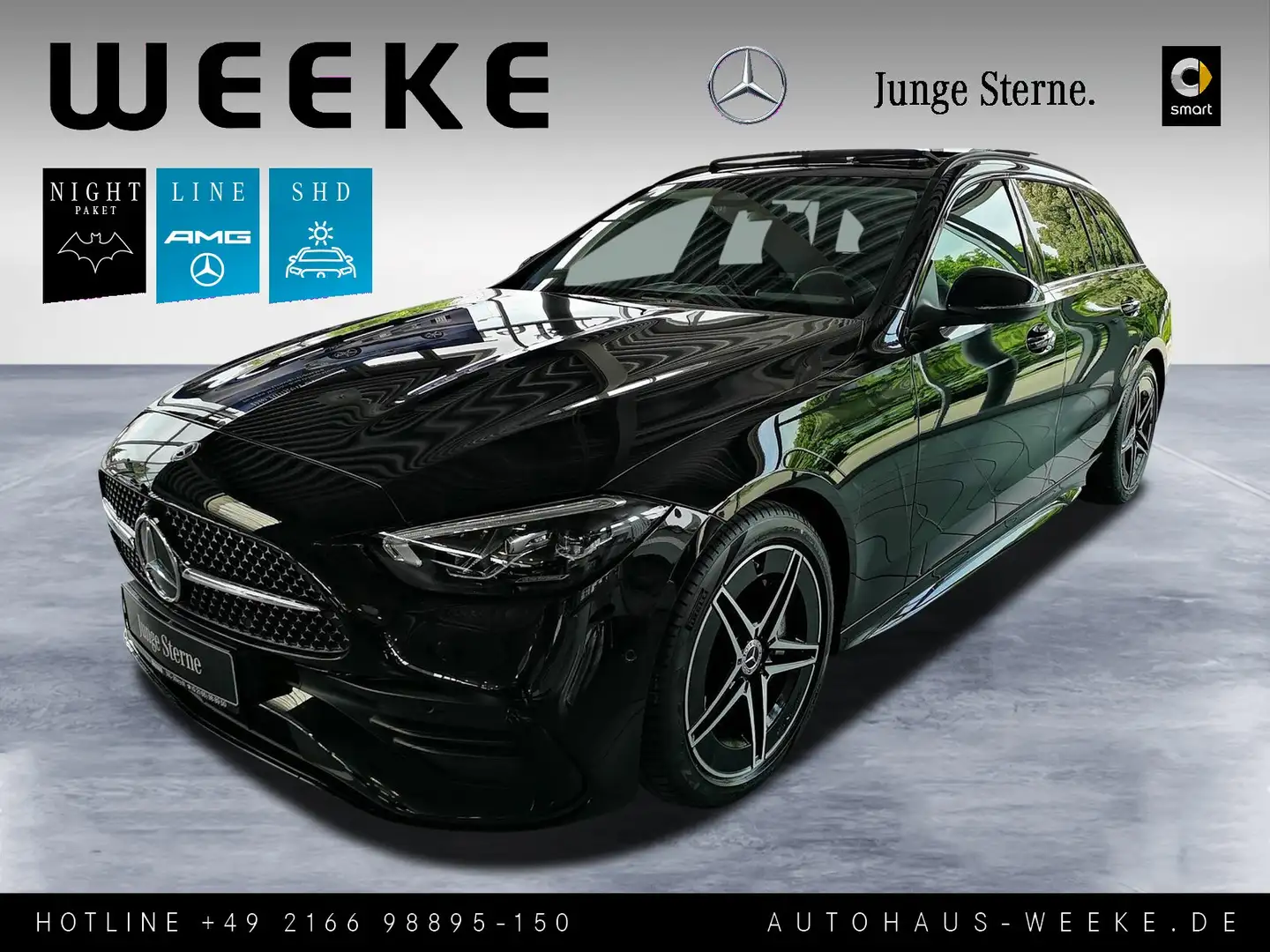Mercedes-Benz C 180 T AMG ADVANCEDPLUS+PANO-SD+NIGHT+MEMORY+TW Noir - 1