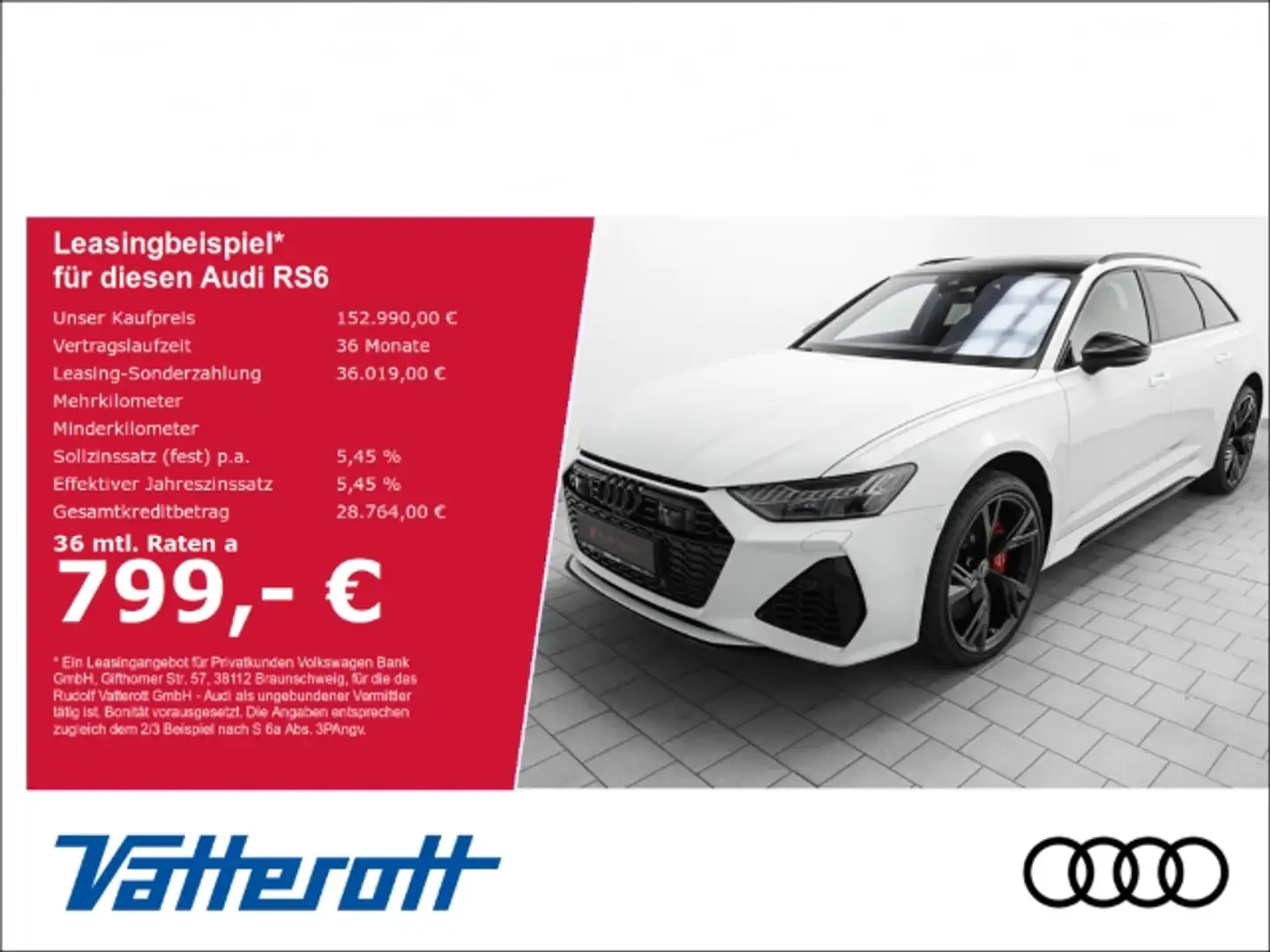 Audi RS6 Avant performance B&O Pano AHK Keramik Weiß - 1