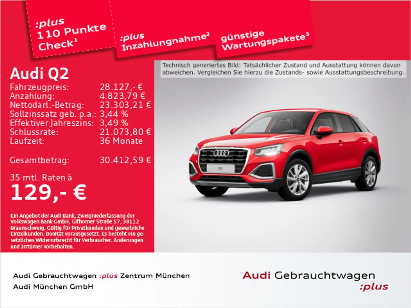 Audi Q2 35 TDI S tronic advanced AHK/Virtual+ Rood - 1