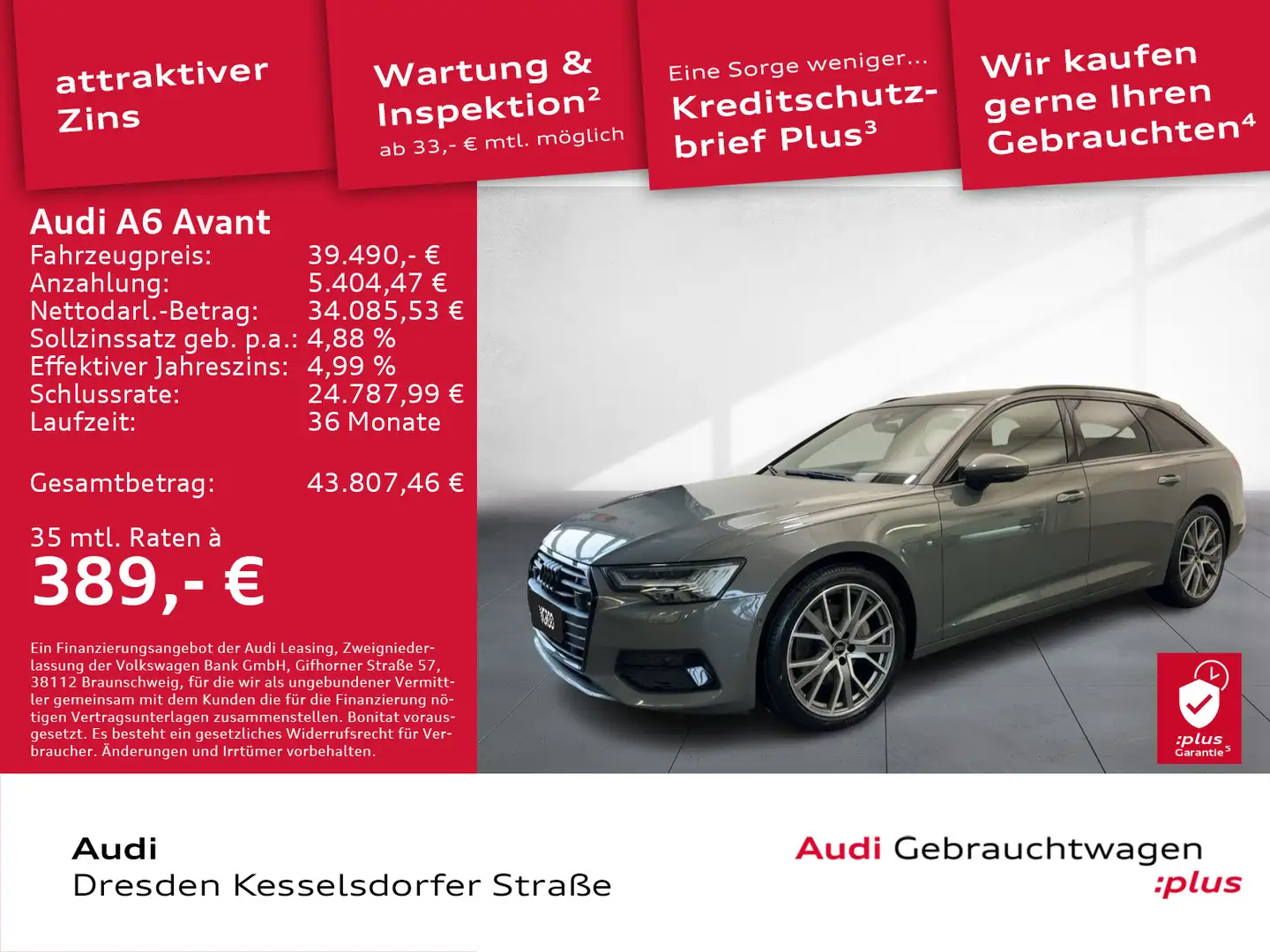 Audi A6 45 TFSI Q. Sport Kamera LED Navi Grau - 1