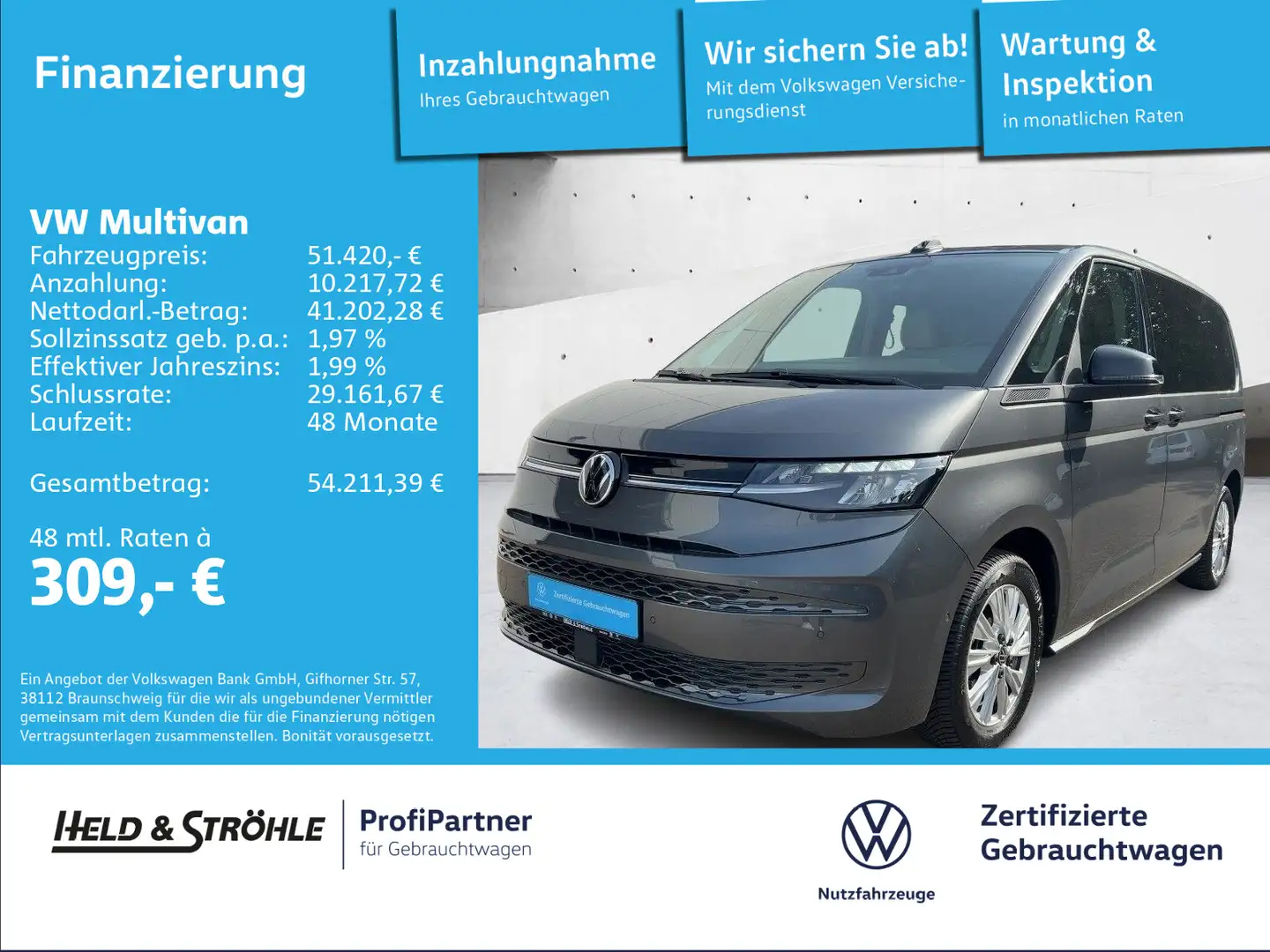 Volkswagen T7 Multivan T7 Multivan Life 2.0 TDI DSG 7SITZE AHK LED NAVI Grau - 1