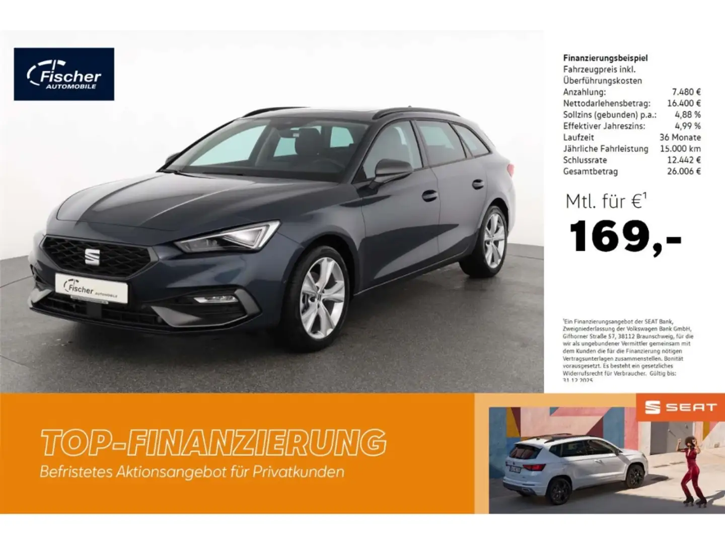 SEAT Leon Sportstourer 1.5 eTSI FR Grau - 1