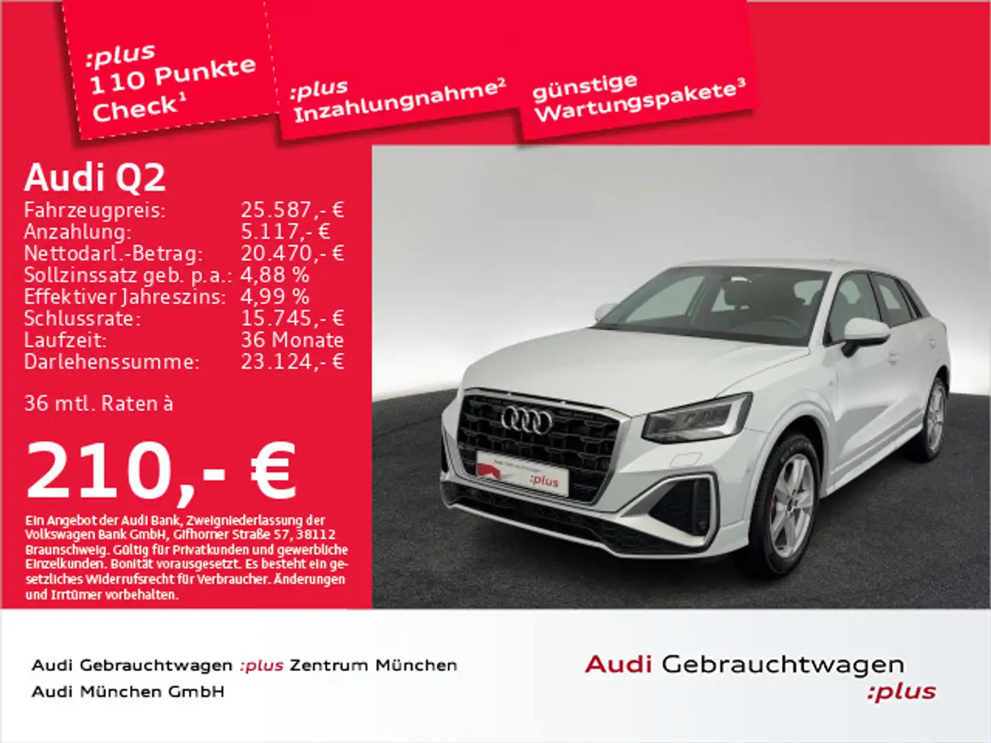 Audi Q2 35 TFSI S line Navi+/LED/ACC/Kamera/SitzHzg Weiß - 1