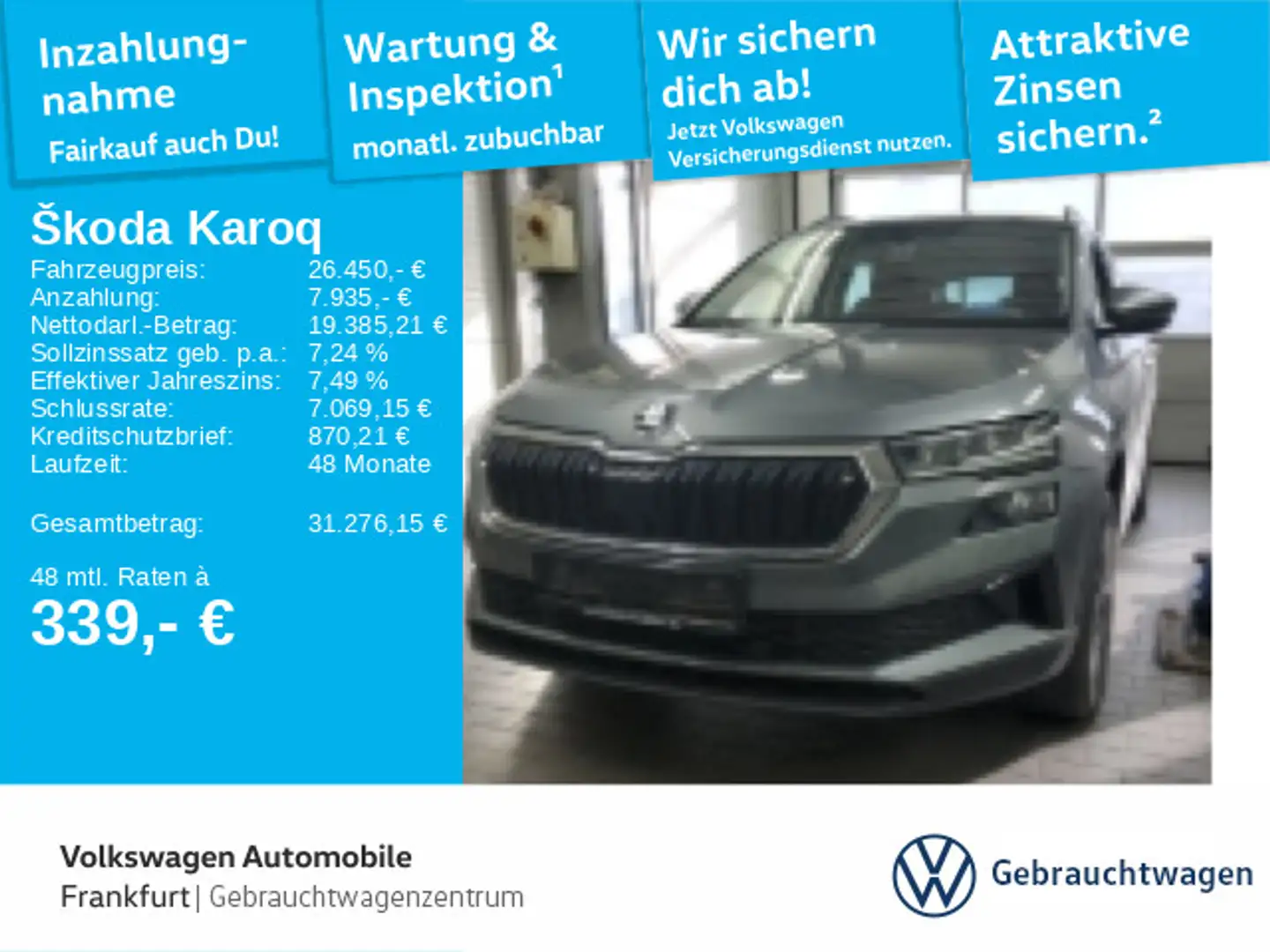 Skoda Karoq 1.5 TSI DSG Tour Navi LED Grau - 1