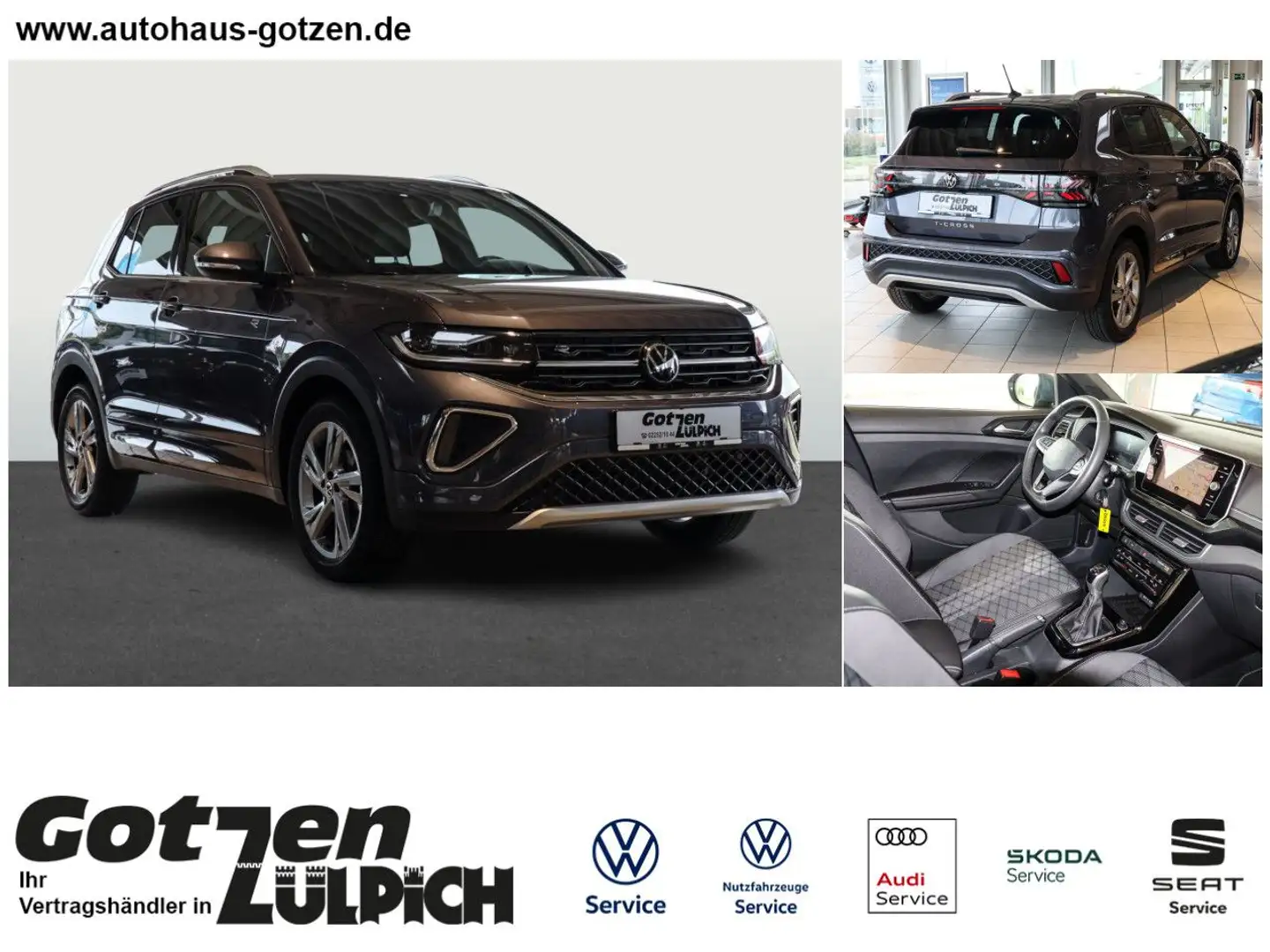 Volkswagen T-Cross 1.0 TSI 85 kW R-Line Navi IQ.DRIVE LED Grau - 1