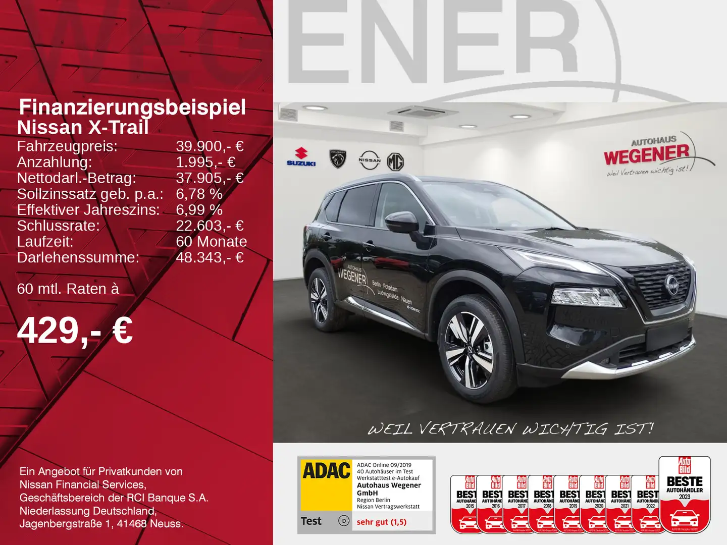 Nissan X-Trail X-TRAIL 1.5 VC-T e-4ORCE 213PS 4x4 TEKNA Navi 36 Schwarz - 2