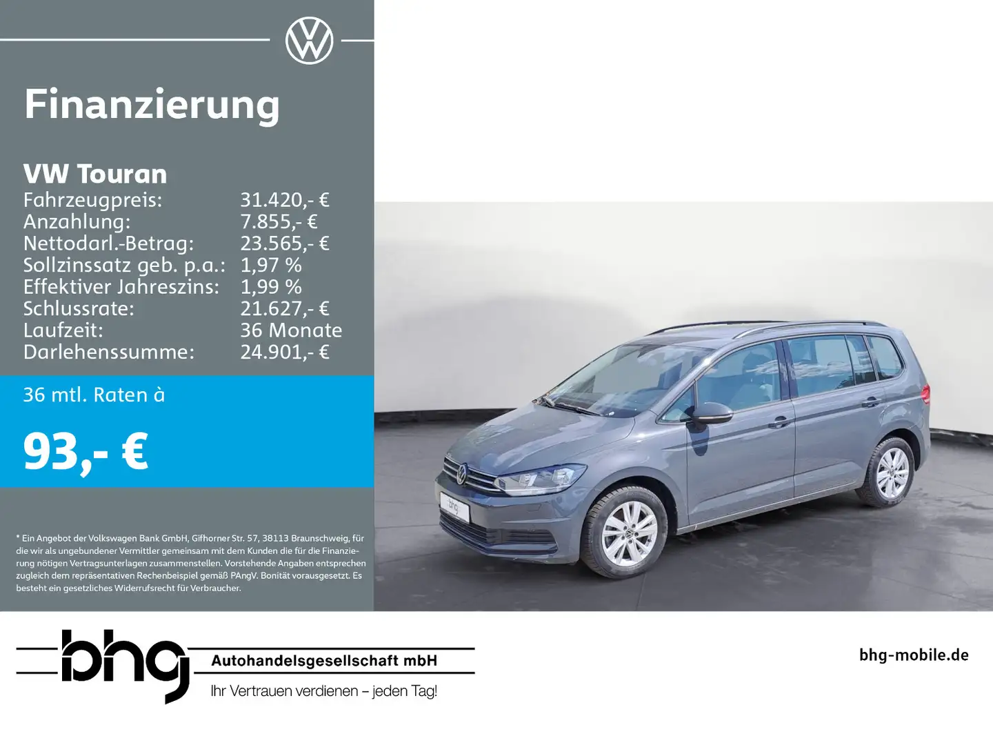 Volkswagen Touran 1.5 TSI COMFORTLINE *7-SITZER*NAVI*EINPAR Grau - 1