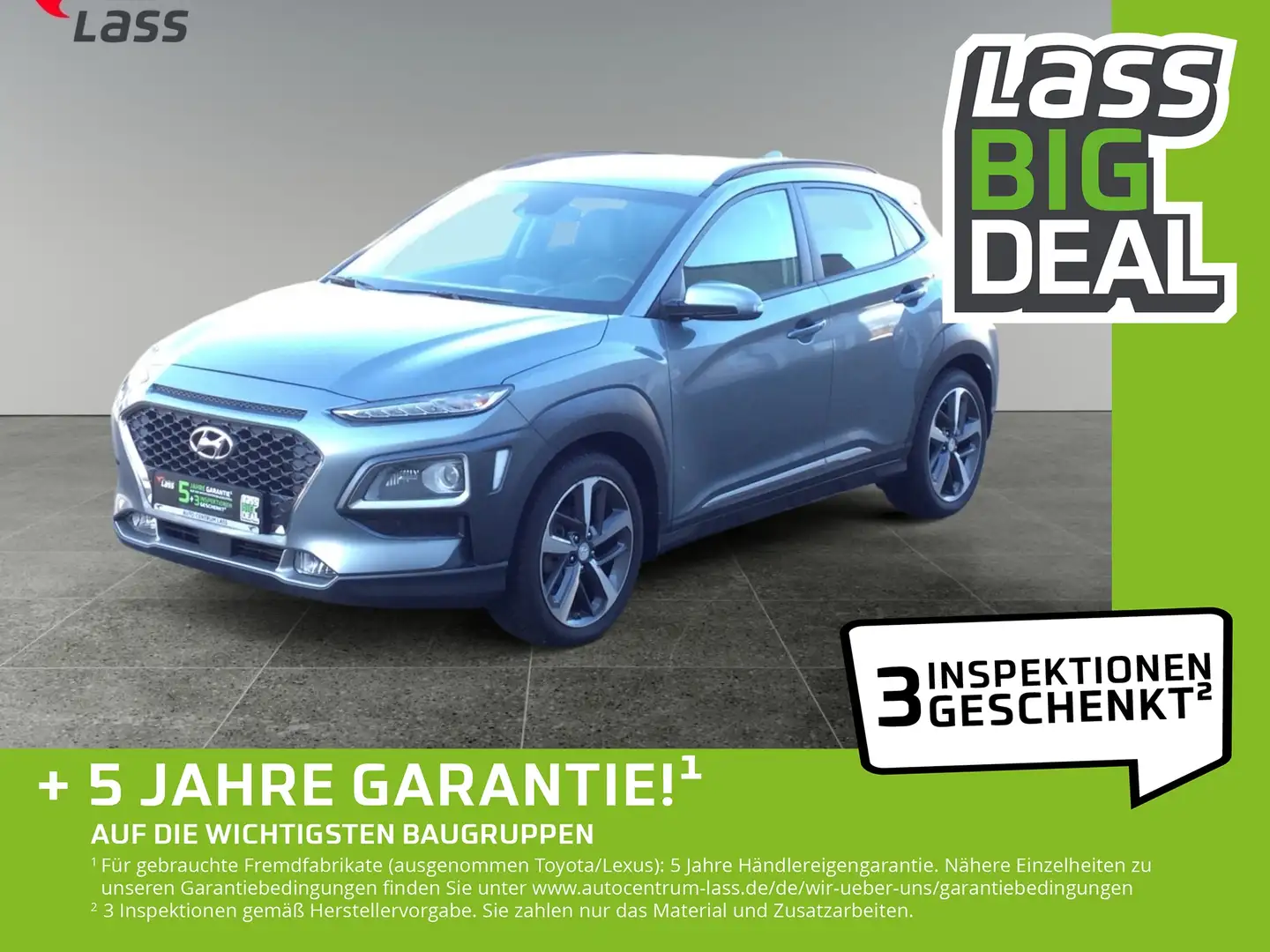 Hyundai KONA 1.0 T-GDI Premium +Navi+HeadUp+AHK+SHZ+ Argento - 1