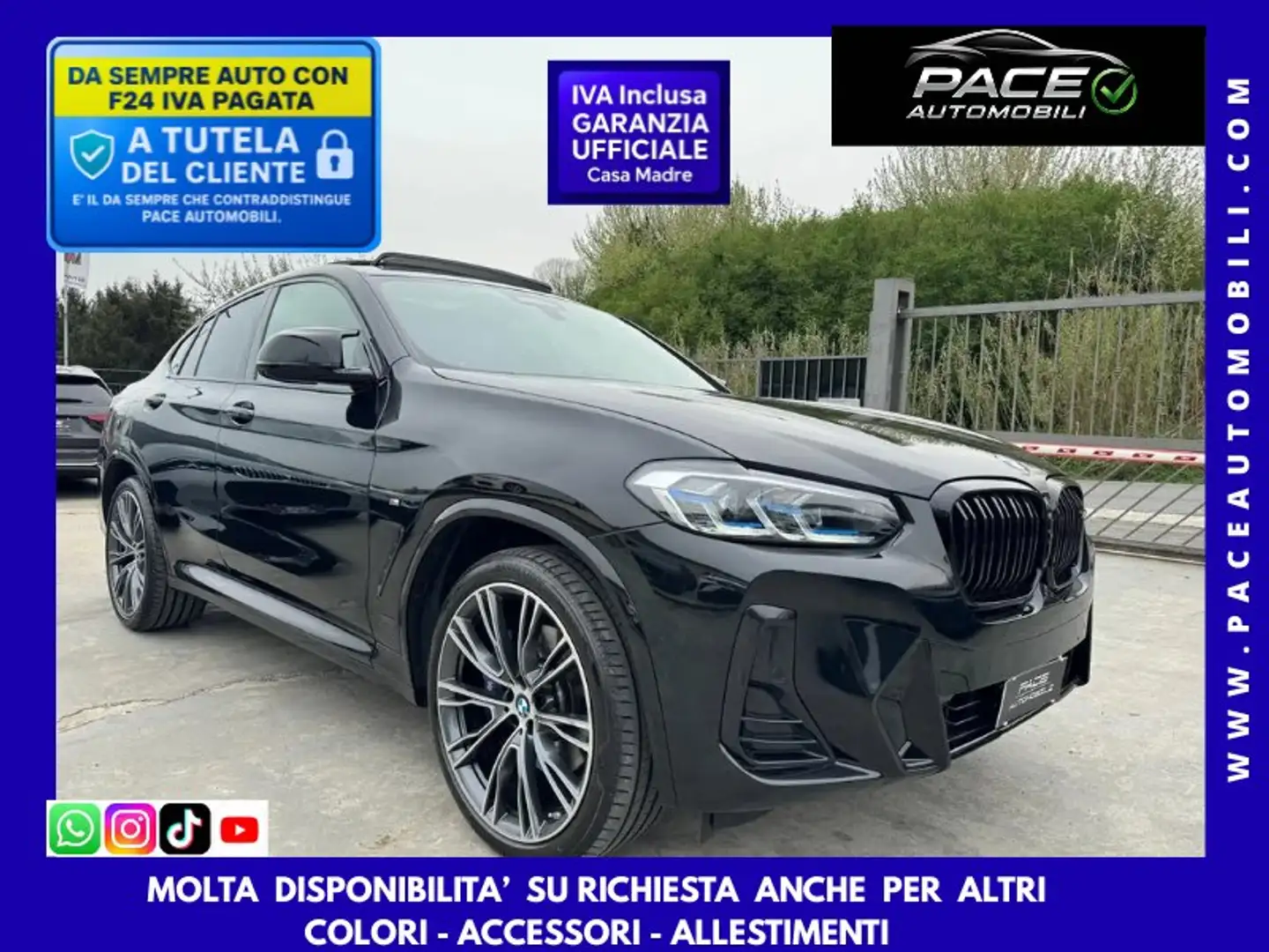 BMW X4 M M40D LED TETTO BLACK PACK LASER PDC ACC PELLE H/K Noir - 1