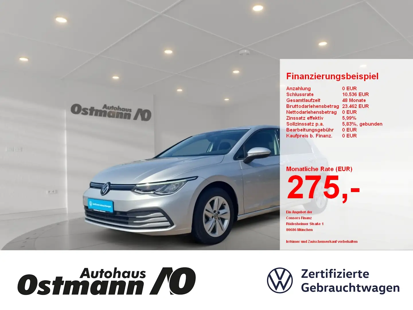 Volkswagen Golf VIII 1.5 TSI Life AHK LED STH ACC Argent - 1
