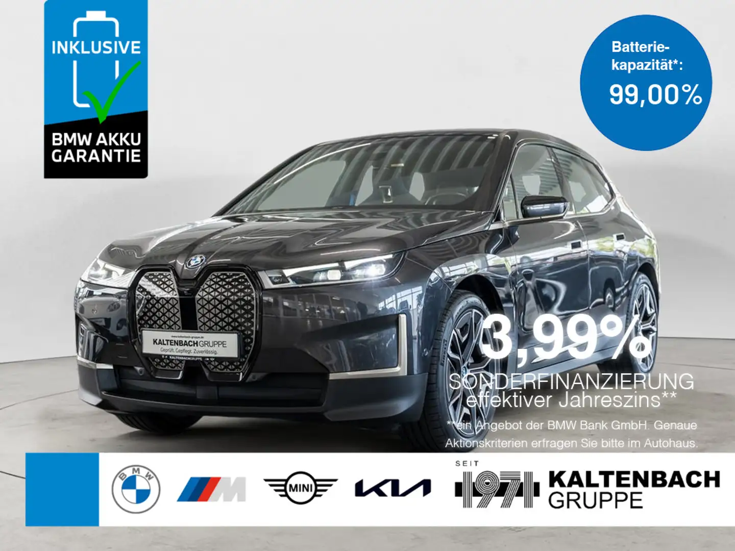 BMW iX xDrive 40 PANO AHK HUD 360° LASER LED NAVI Grau - 1