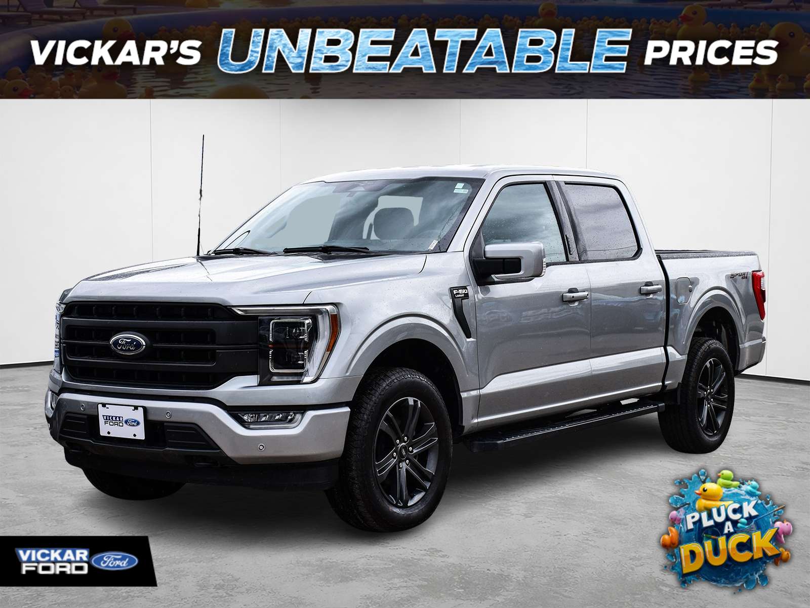 Silver 2023 Ford F-150 Pickup Truck Four-Wheel Drive Automatic