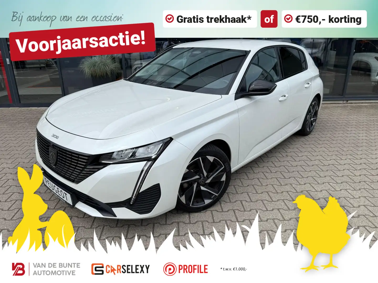 Peugeot 308 1.2 PureTech Allure Pack Business *Trekhaak* Wit - 1
