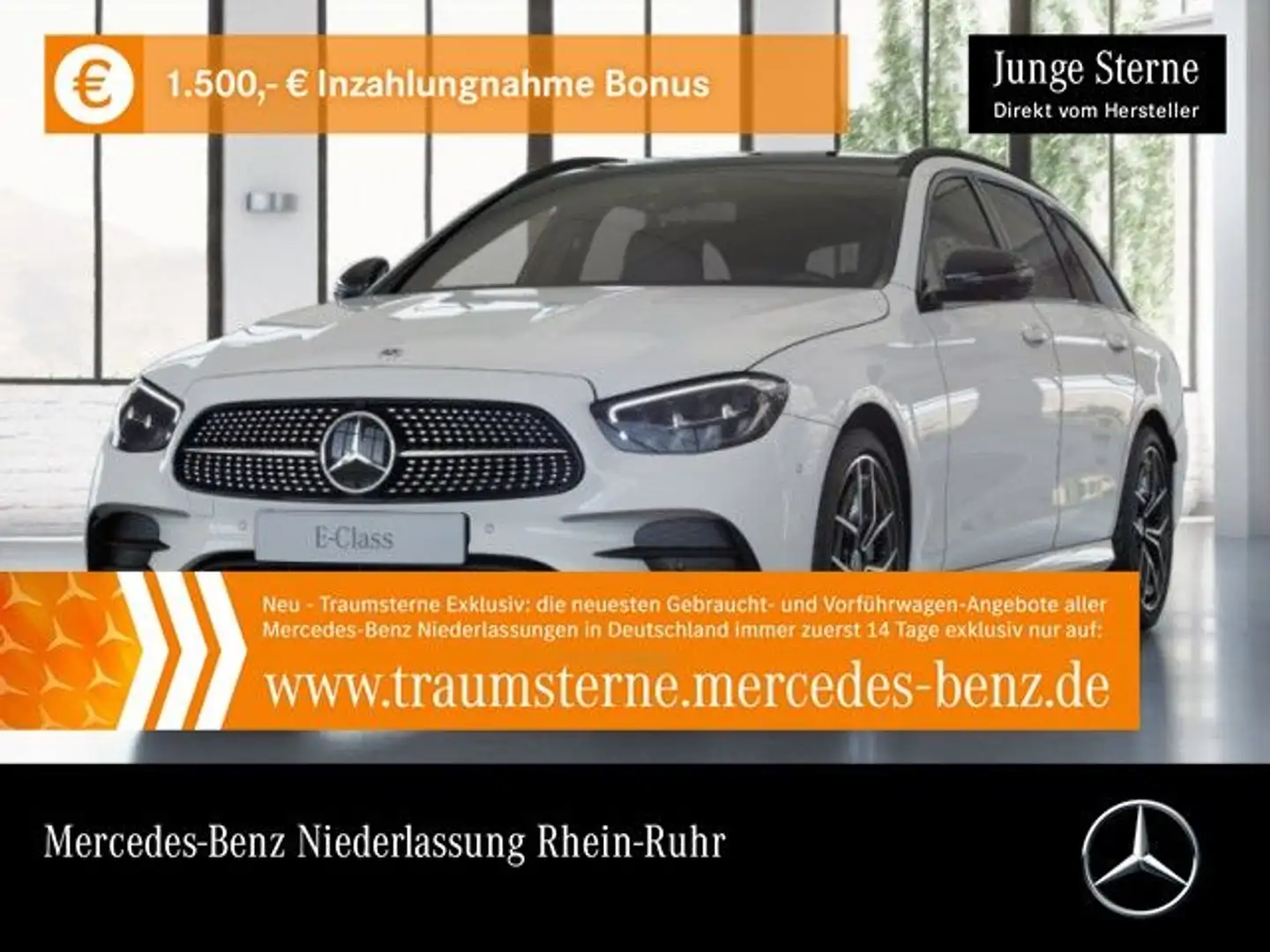 Mercedes-Benz E 450 T 4M AMG+NIGHT+PANO+360+AHK+LED+STHZG+19"+9G Bílá - 1