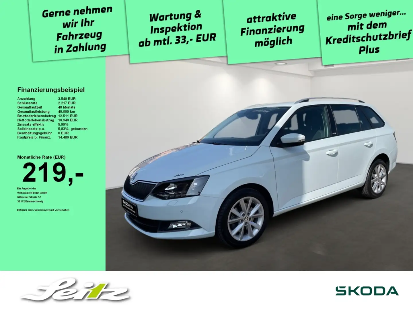 Skoda Fabia Combi 1.2 TSI DSG Joy *DAB*PDC*SITZH* Weiß - 1