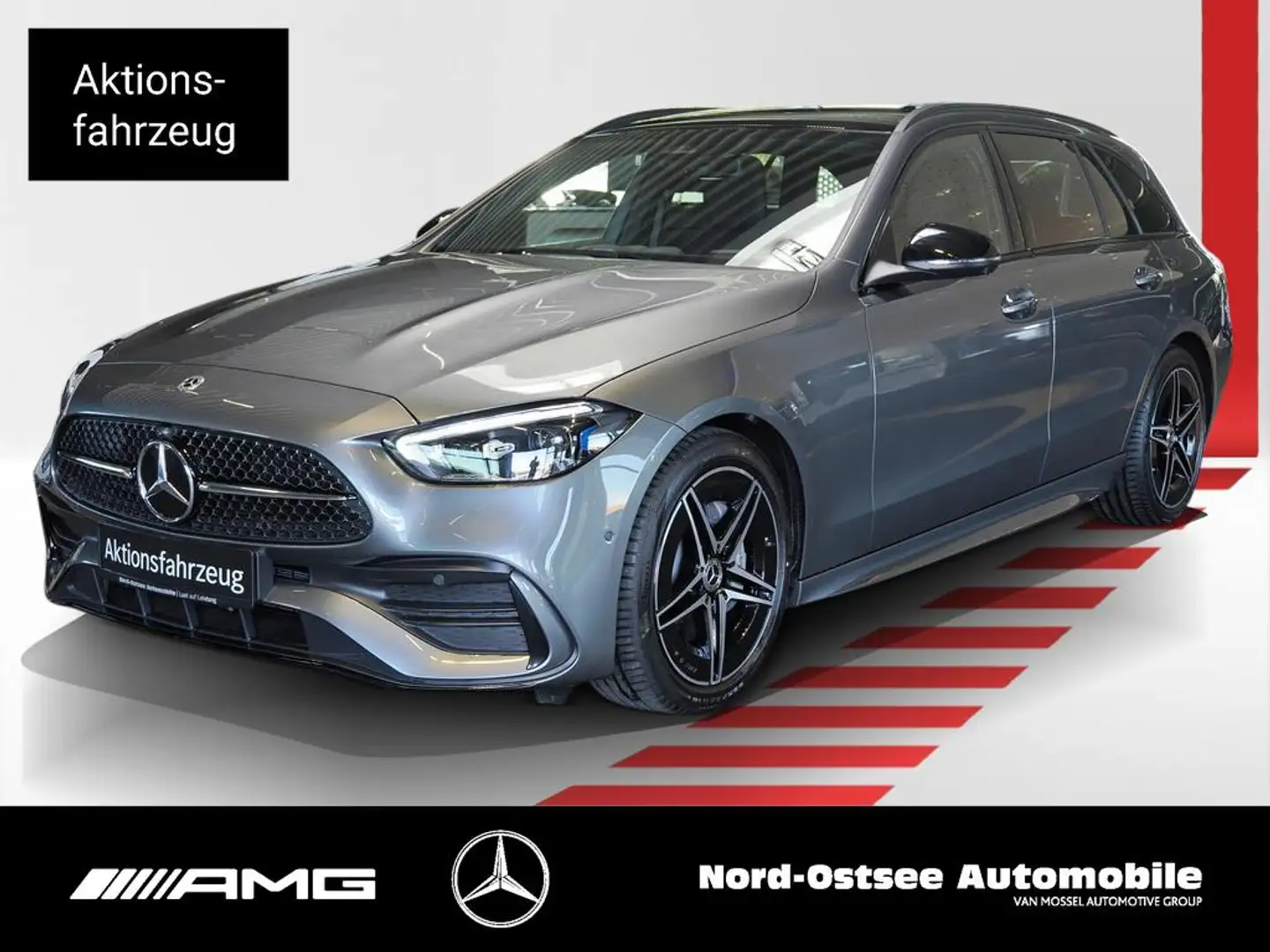 Mercedes-Benz C 300 4m T  AMG NIGHT PANO AHK KEYLESS DIGITAL Grau - 1