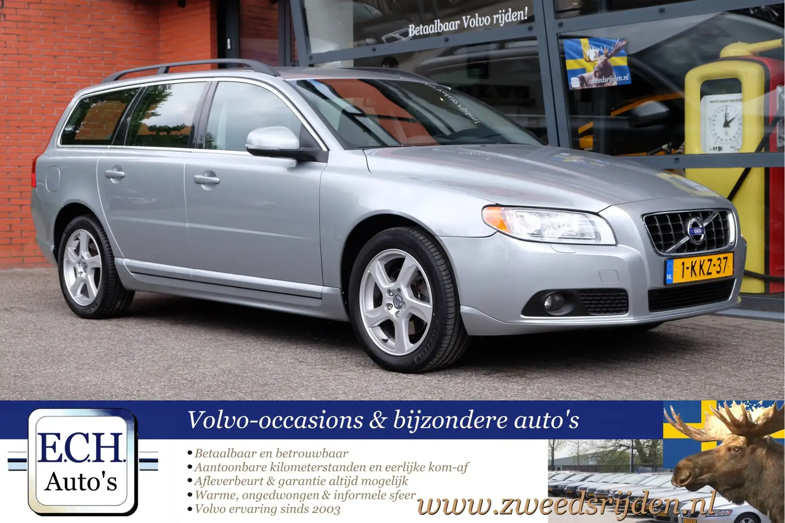 Volvo V70 T4 180 pk Nordic, Leer, Xenon, Navi, Bluetooth, Tr Silber - 1