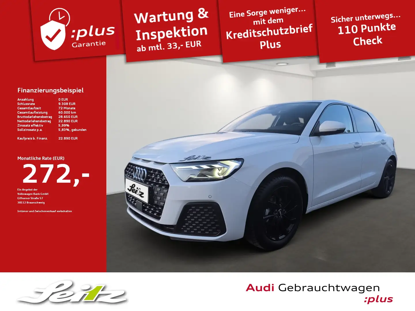Audi A1 Sportback 25 TFSI *APPCON*KAMERA*LED* Weiß - 1